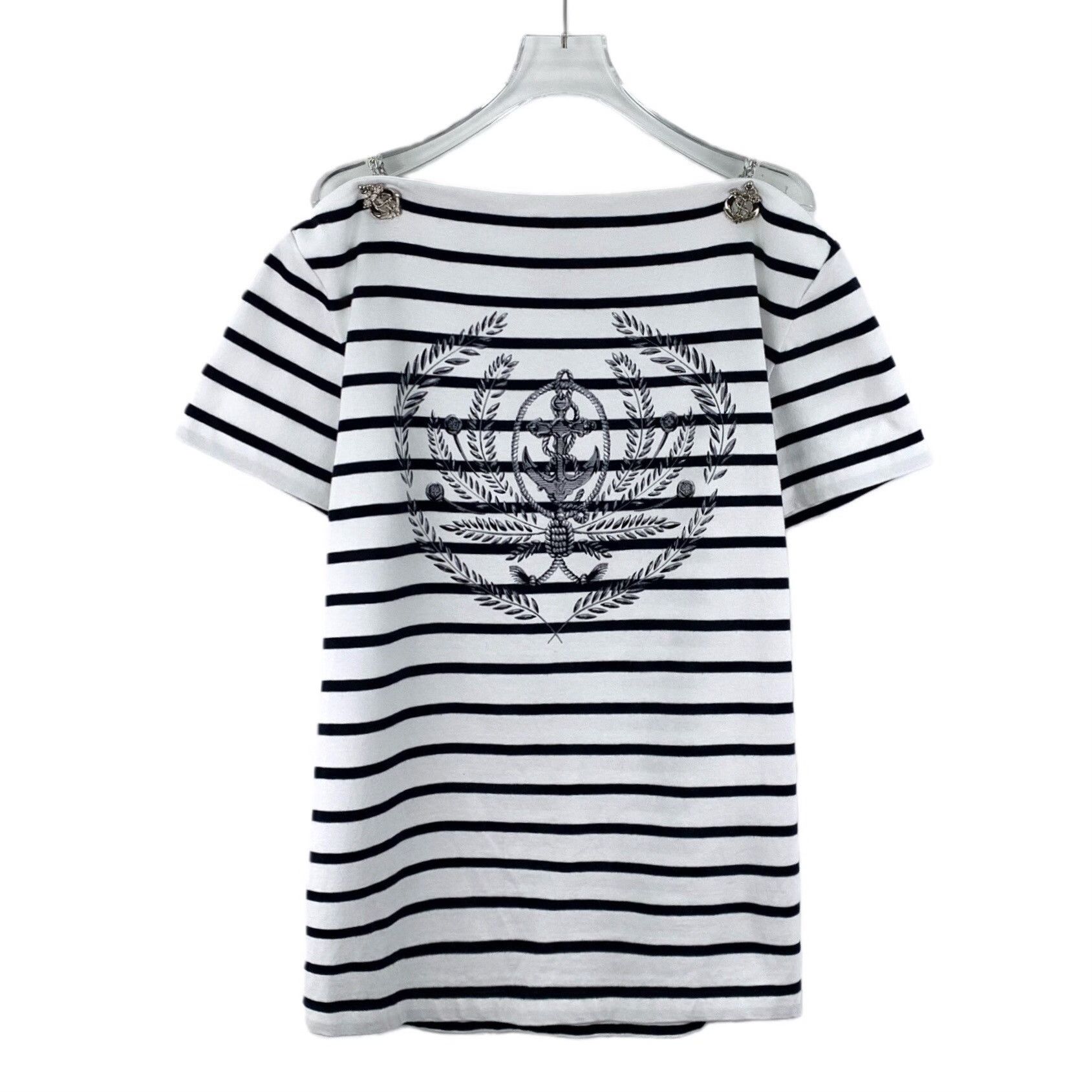 Louis Vuitton Louis Vuitton Striped Anchor Graphic T-Shirt M Size M / US 6-8 / IT 42-44 - 2 Thumbnail