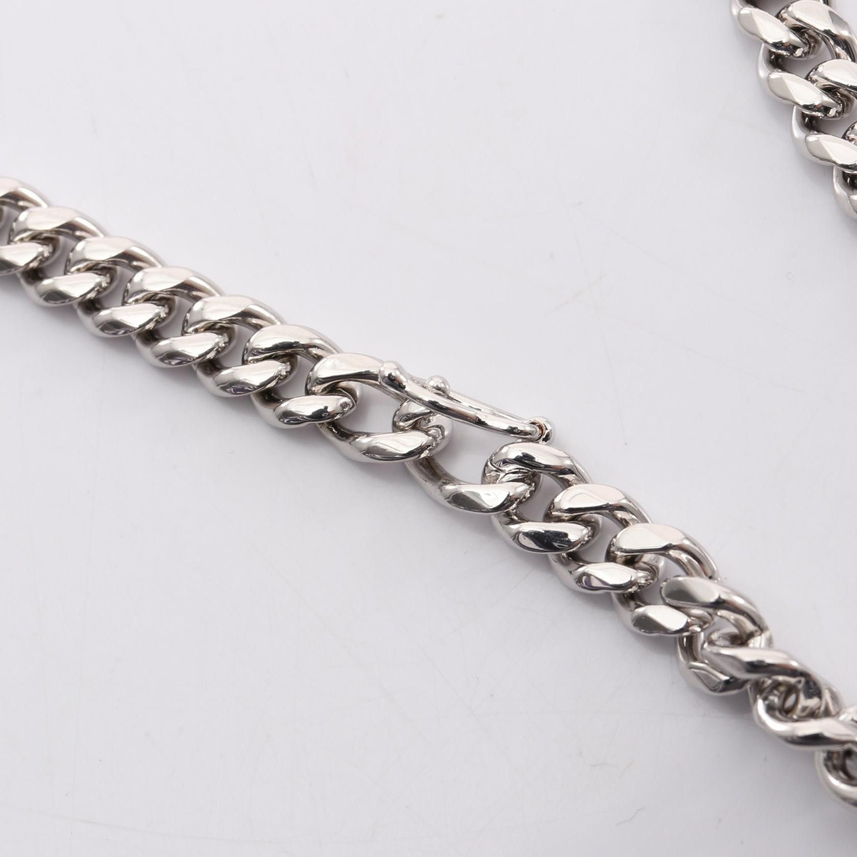 Celine Celine CELINE Triomphe Small Gourmette Stainless Steel Necklace Metal Necklace 460UR6BRA36SI DUTY FREE for USA Size ONE SIZE - 5 Thumbnail