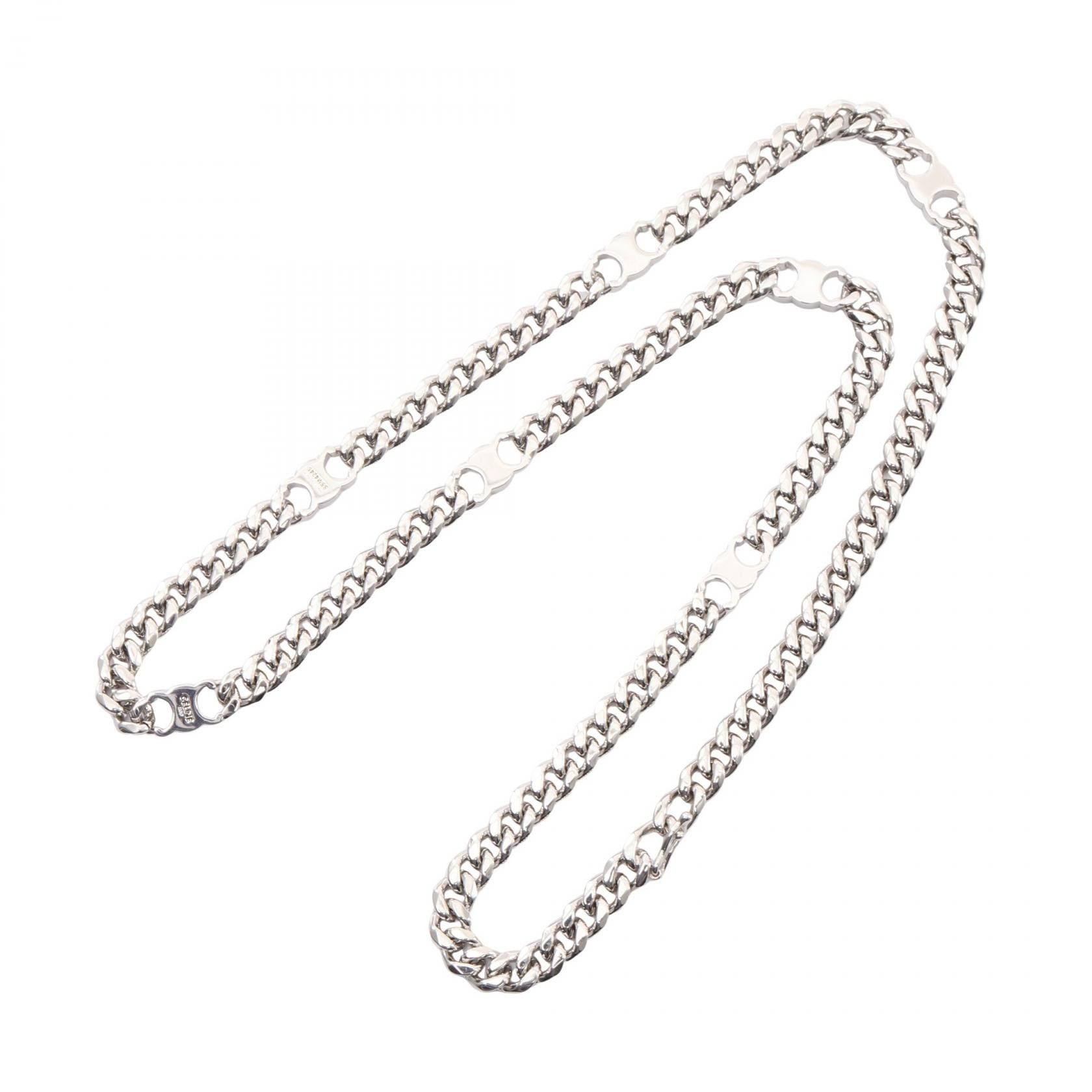Celine Celine CELINE Triomphe Small Gourmette Stainless Steel Necklace Metal Necklace 460UR6BRA36SI DUTY FREE for USA Size ONE SIZE - 3 Thumbnail