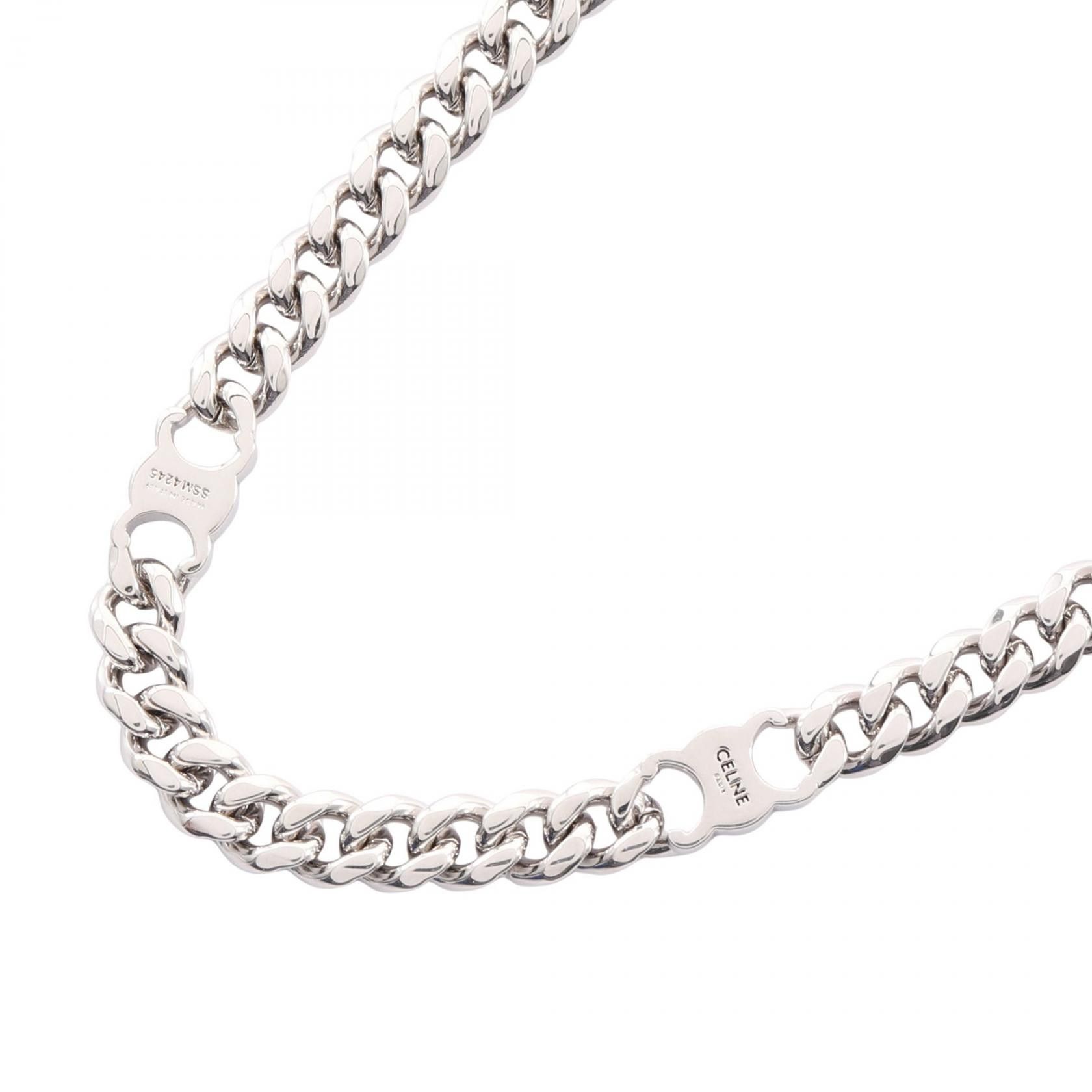 Celine Celine CELINE Triomphe Small Gourmette Stainless Steel Necklace Metal Necklace 460UR6BRA36SI DUTY FREE for USA Size ONE SIZE - 2 Thumbnail