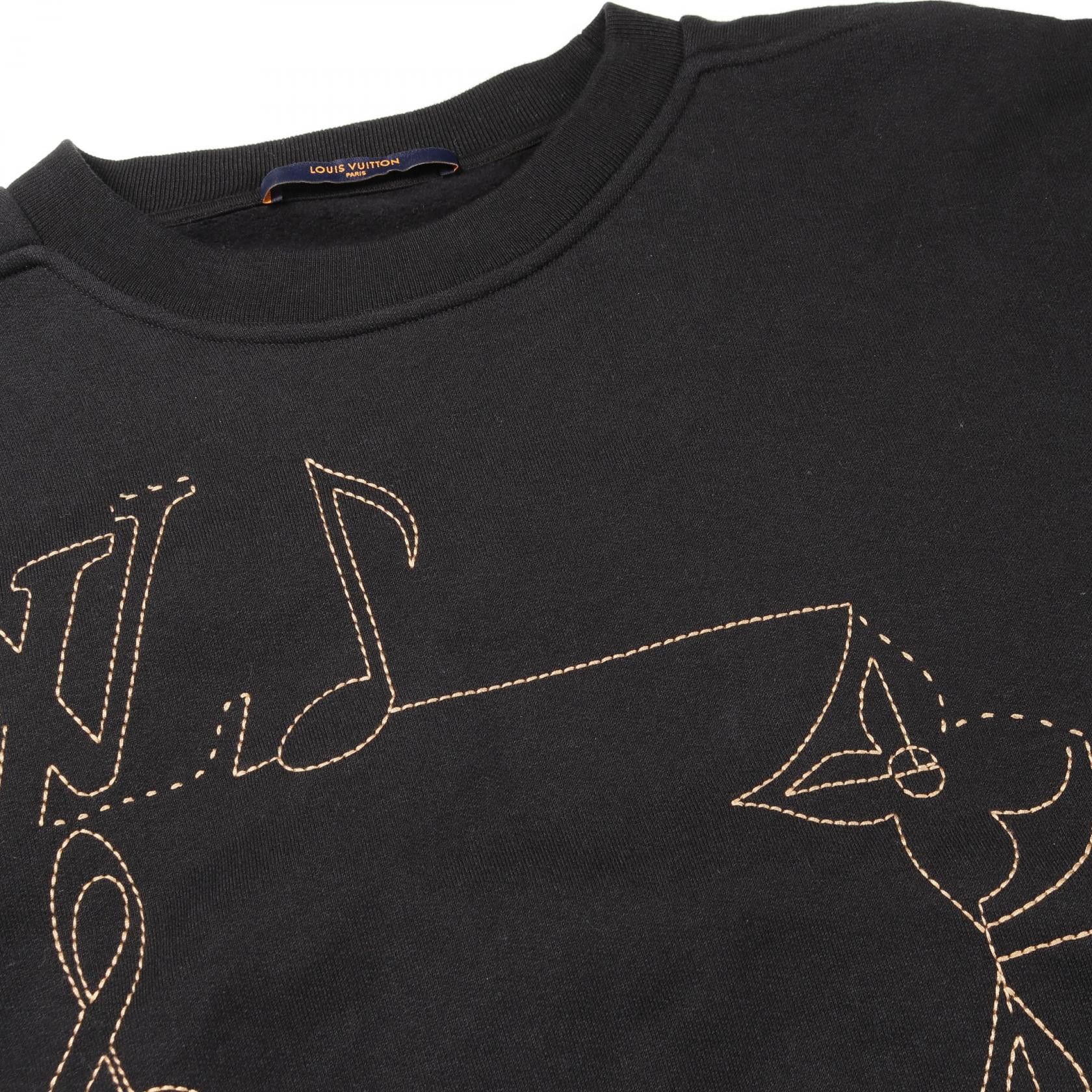 Louis Vuitton Louis Vuitton Louis Vuitton Music Line Embroidered Cotton Sweatshirt Textile Sweatshirts & Hoodies DUTY FREE for USA Size ONE SIZE - 10 Thumbnail