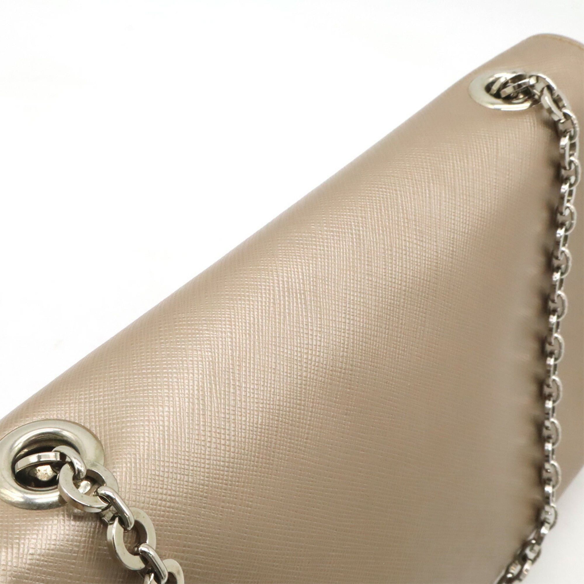 Salvatore Ferragamo Salvatore Ferragamo Double Gancini Handbag Chain Bag Metallic Leather Champagne Pink AU-21 B723 Size ONE SIZE - 9 Thumbnail