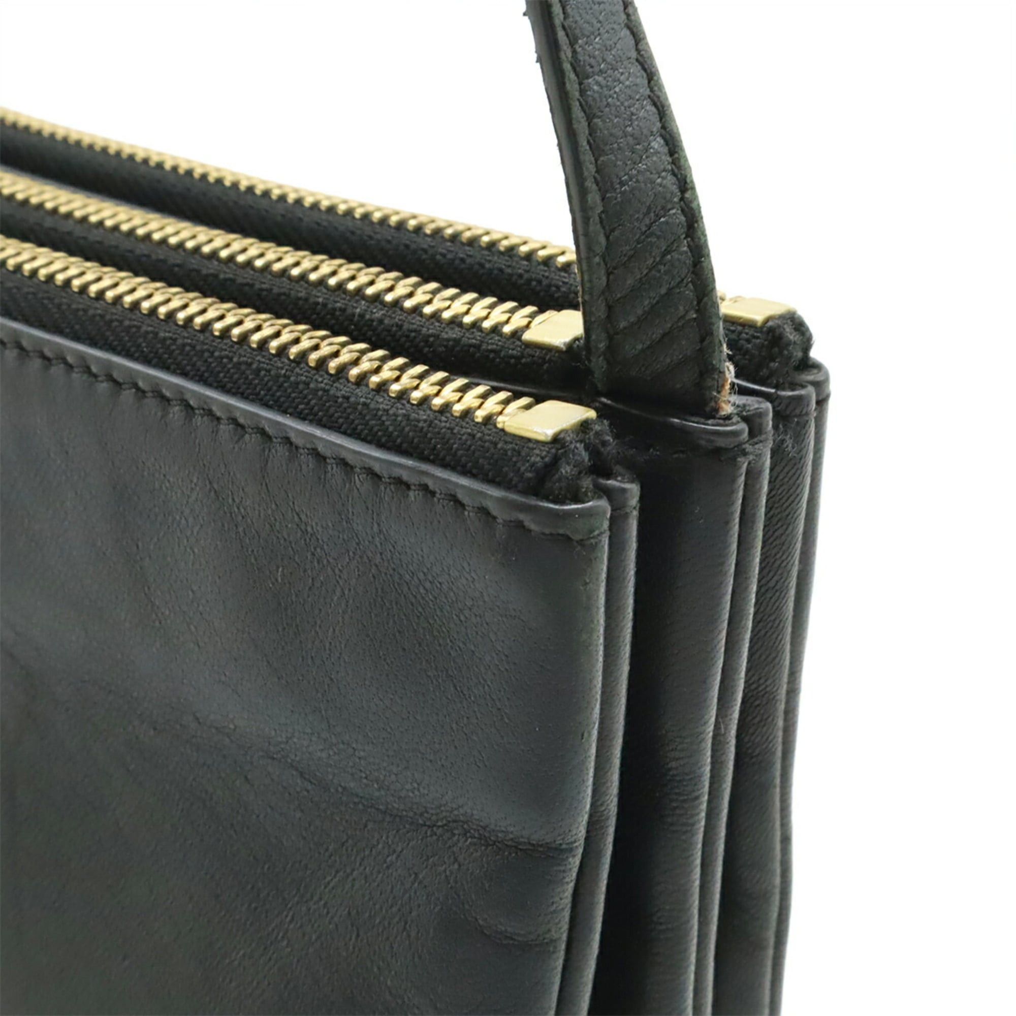 Celine CELINE Trio Large Shoulder Bag, Pouch, Handbag, Leather, Black, 171453 Size ONE SIZE - 9 Thumbnail