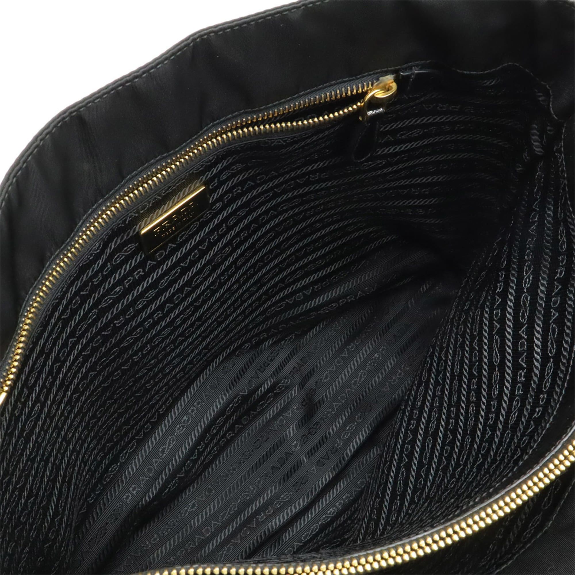 Prada PRADA Triangle Tote Bag Shoulder Nylon Patent Leather NERO Black BR3854 Size ONE SIZE - 7 Thumbnail
