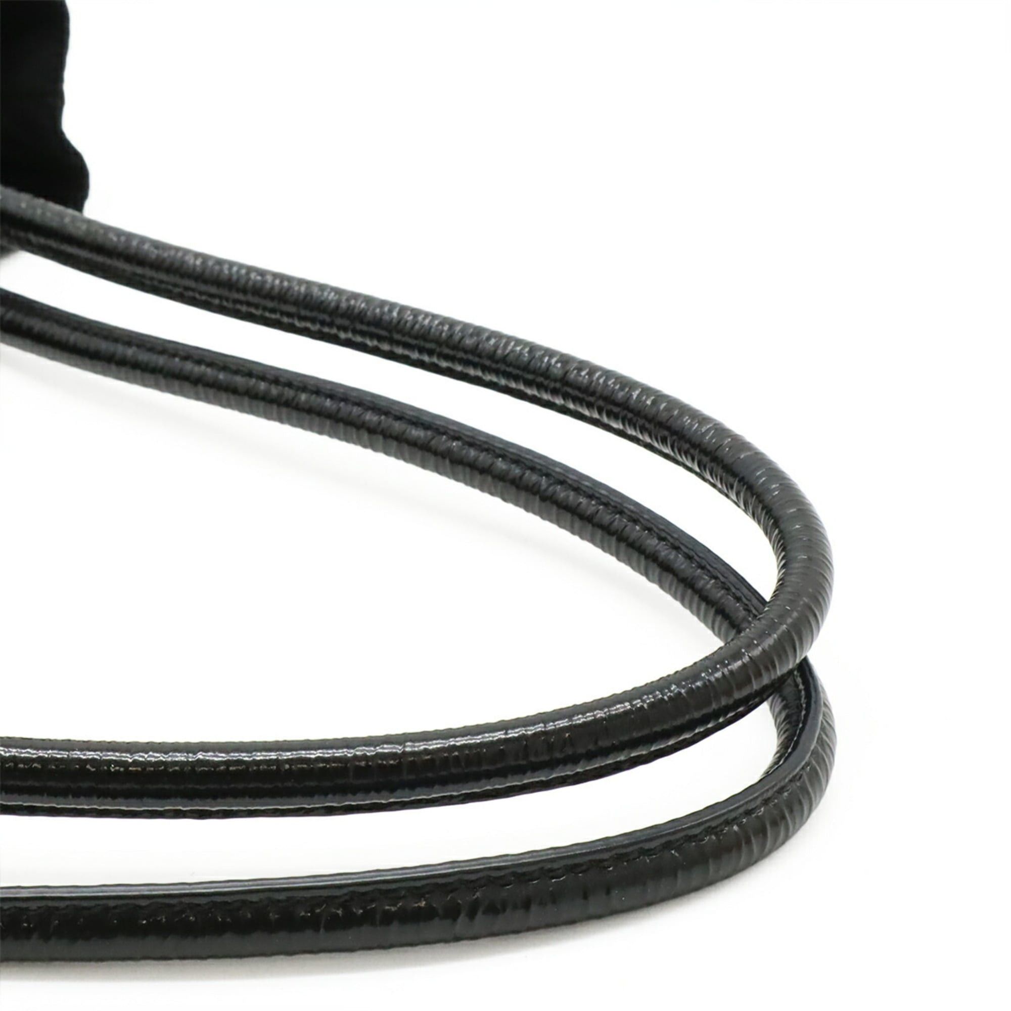 Prada PRADA Triangle Tote Bag Shoulder Nylon Patent Leather NERO Black BR3854 Size ONE SIZE - 5 Thumbnail