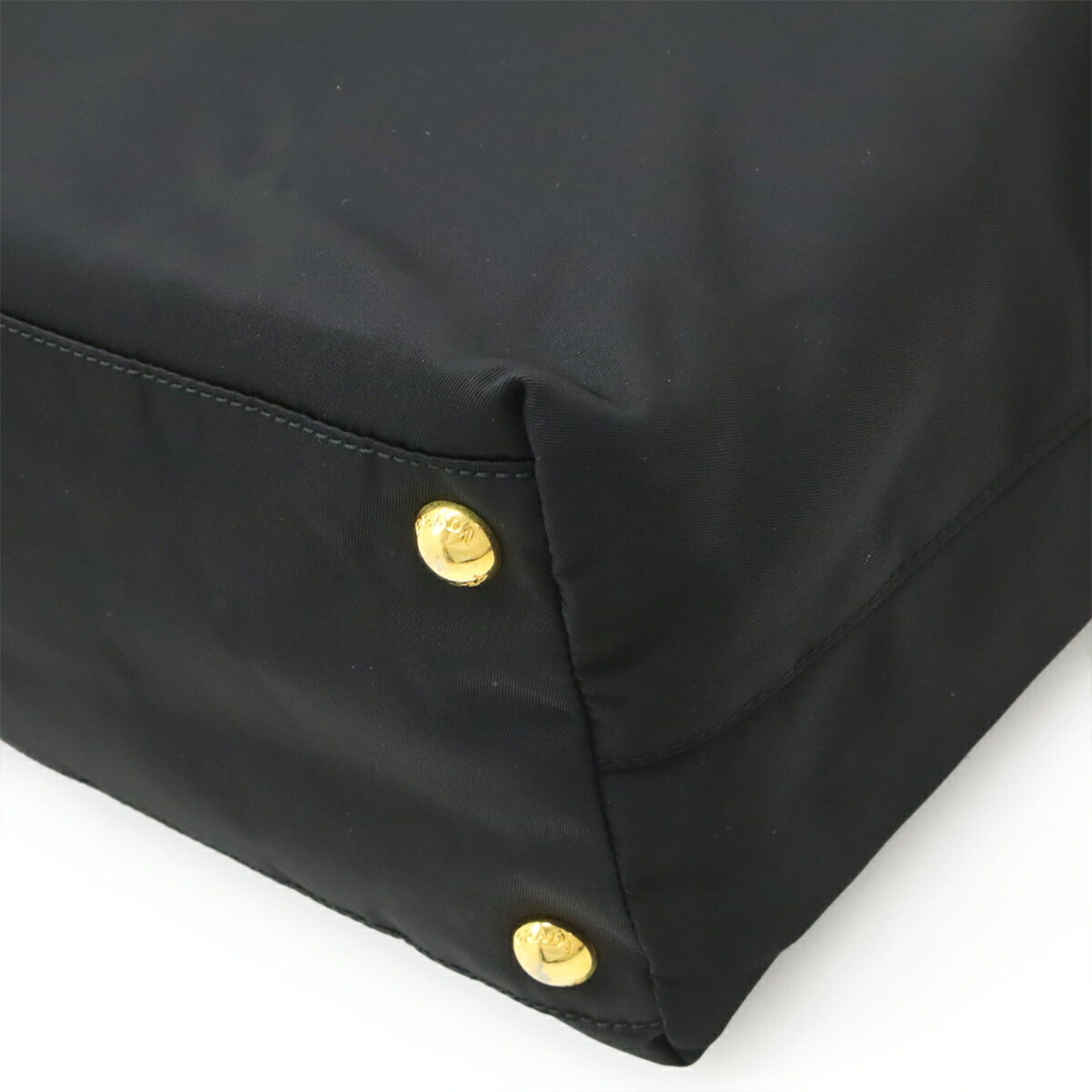 Prada PRADA Triangle Tote Bag Shoulder Nylon Patent Leather NERO Black BR3854 Size ONE SIZE - 4 Thumbnail