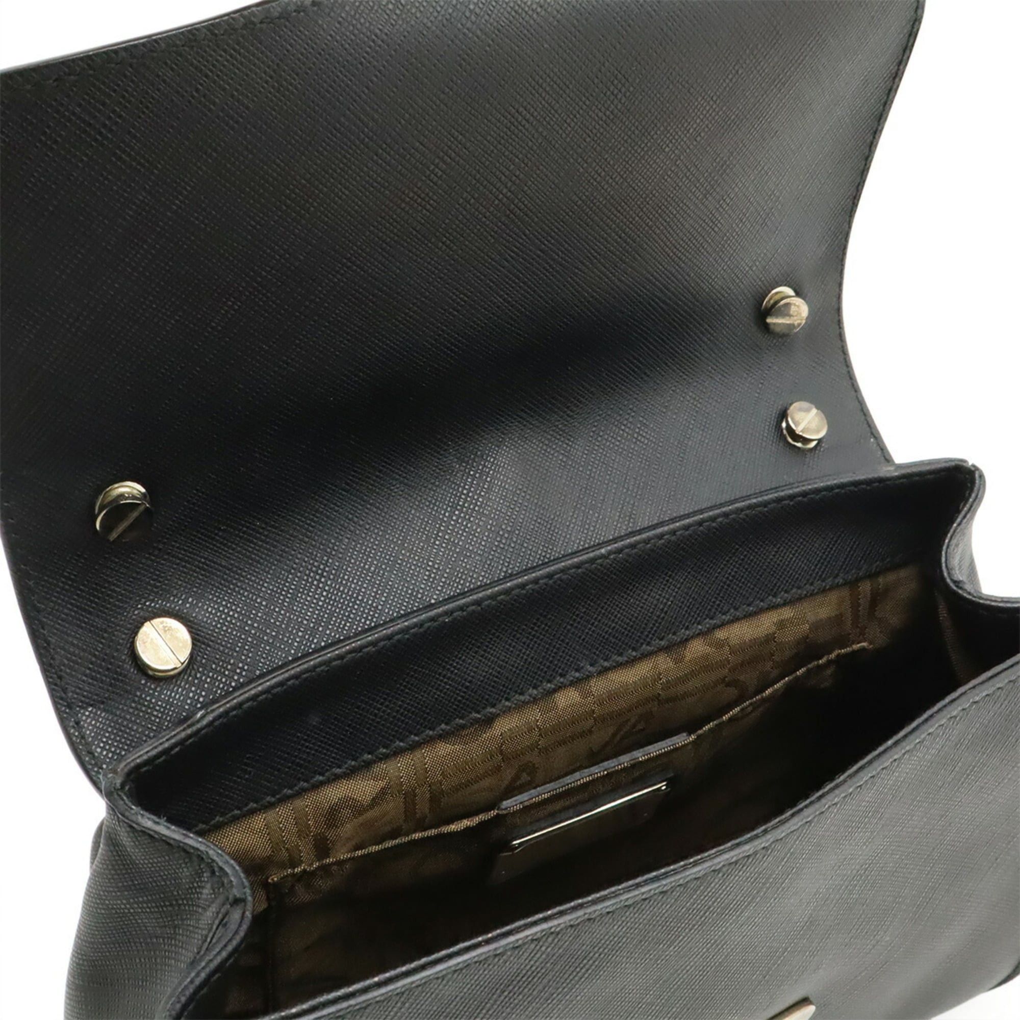 Salvatore Ferragamo Salvatore Ferragamo Gancini Vara Chain Shoulder Handbag, Leather, Black, BW-8462 Size ONE SIZE - 7 Thumbnail