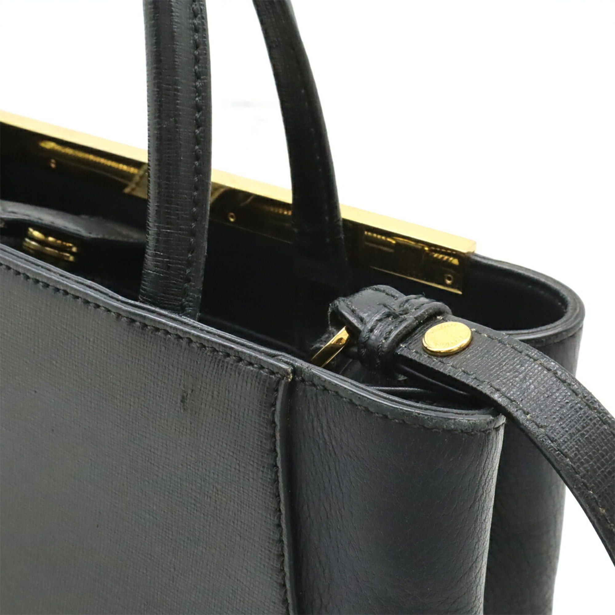 Fendi FENDI Petite 2Jours handbag, tote bag, shoulder leather, black, 8BH253 Size ONE SIZE - 9 Thumbnail