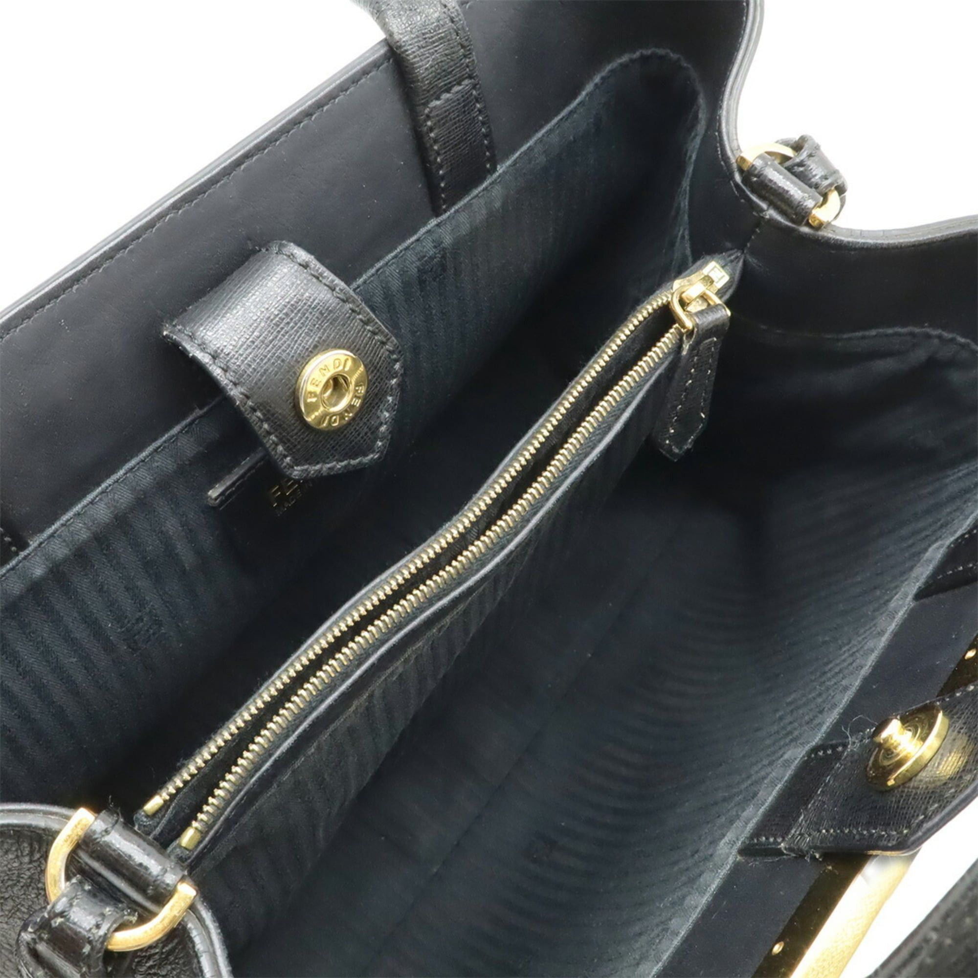 Fendi FENDI Petite 2Jours handbag, tote bag, shoulder leather, black, 8BH253 Size ONE SIZE - 8 Thumbnail