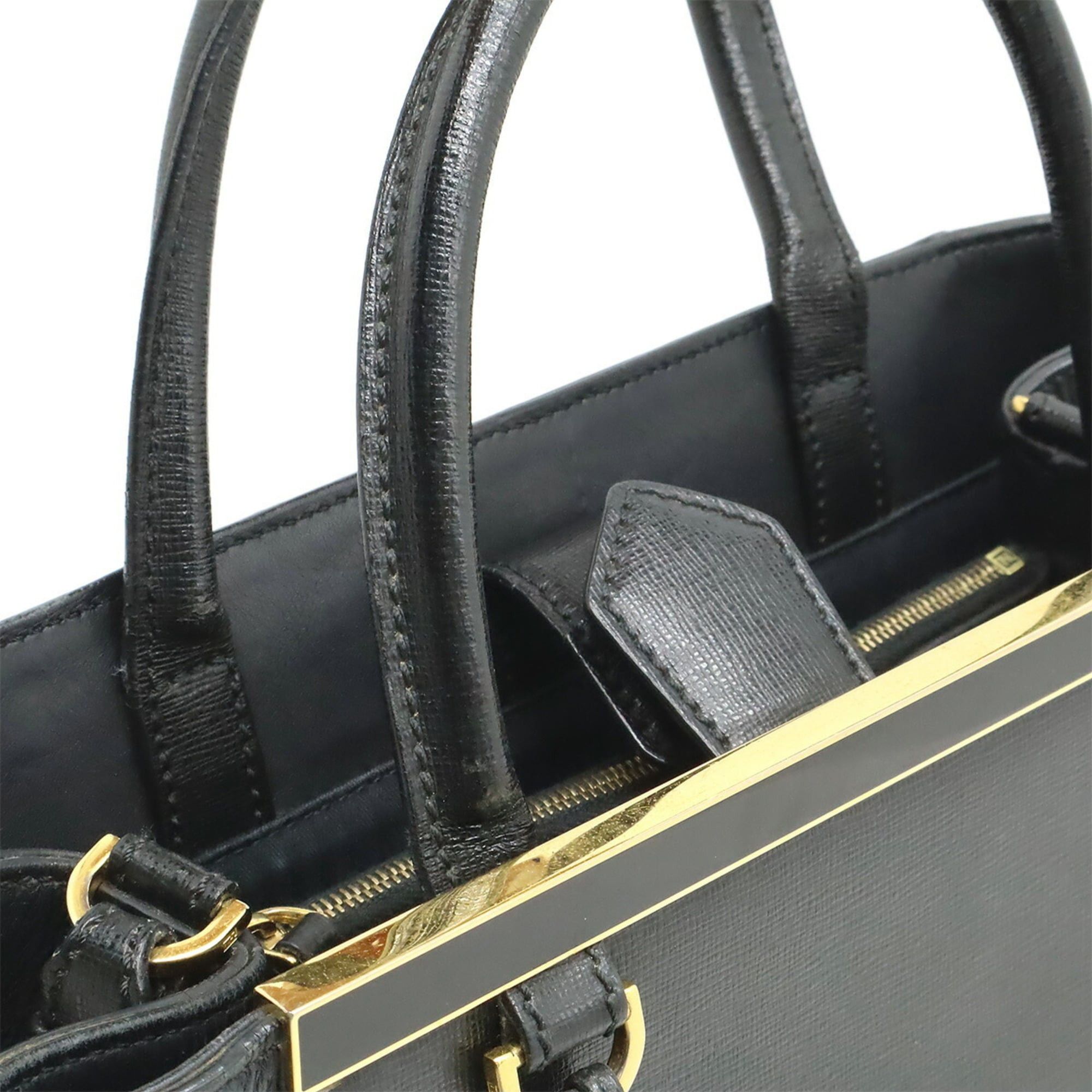 Fendi FENDI Petite 2Jours handbag, tote bag, shoulder leather, black, 8BH253 Size ONE SIZE - 7 Thumbnail