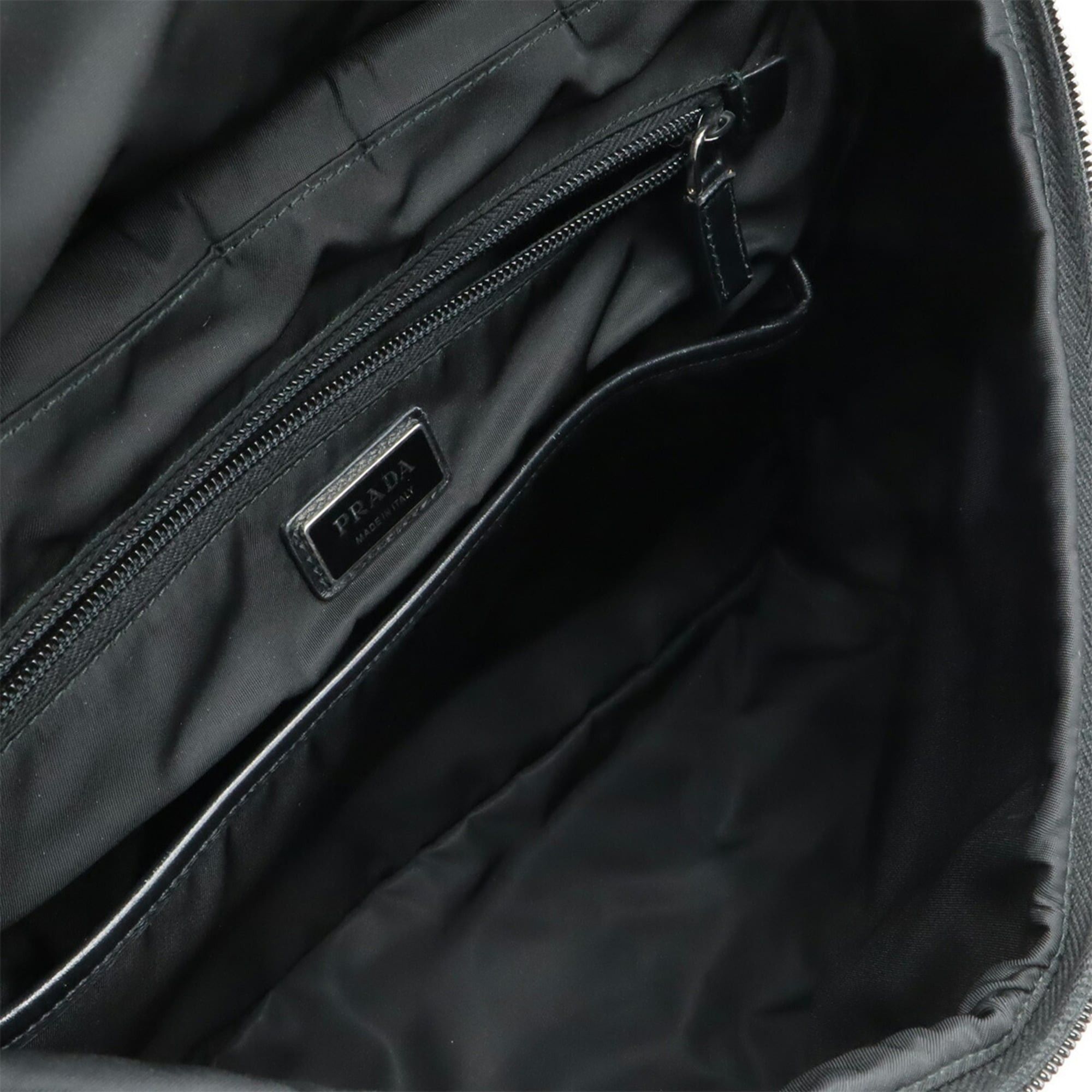 Prada PRADA Re-Nylon Backpack, Nylon and Leather, Black (NERO), 2VZ095, Purchased from a domestic boutique. Size ONE SIZE - 9 Thumbnail
