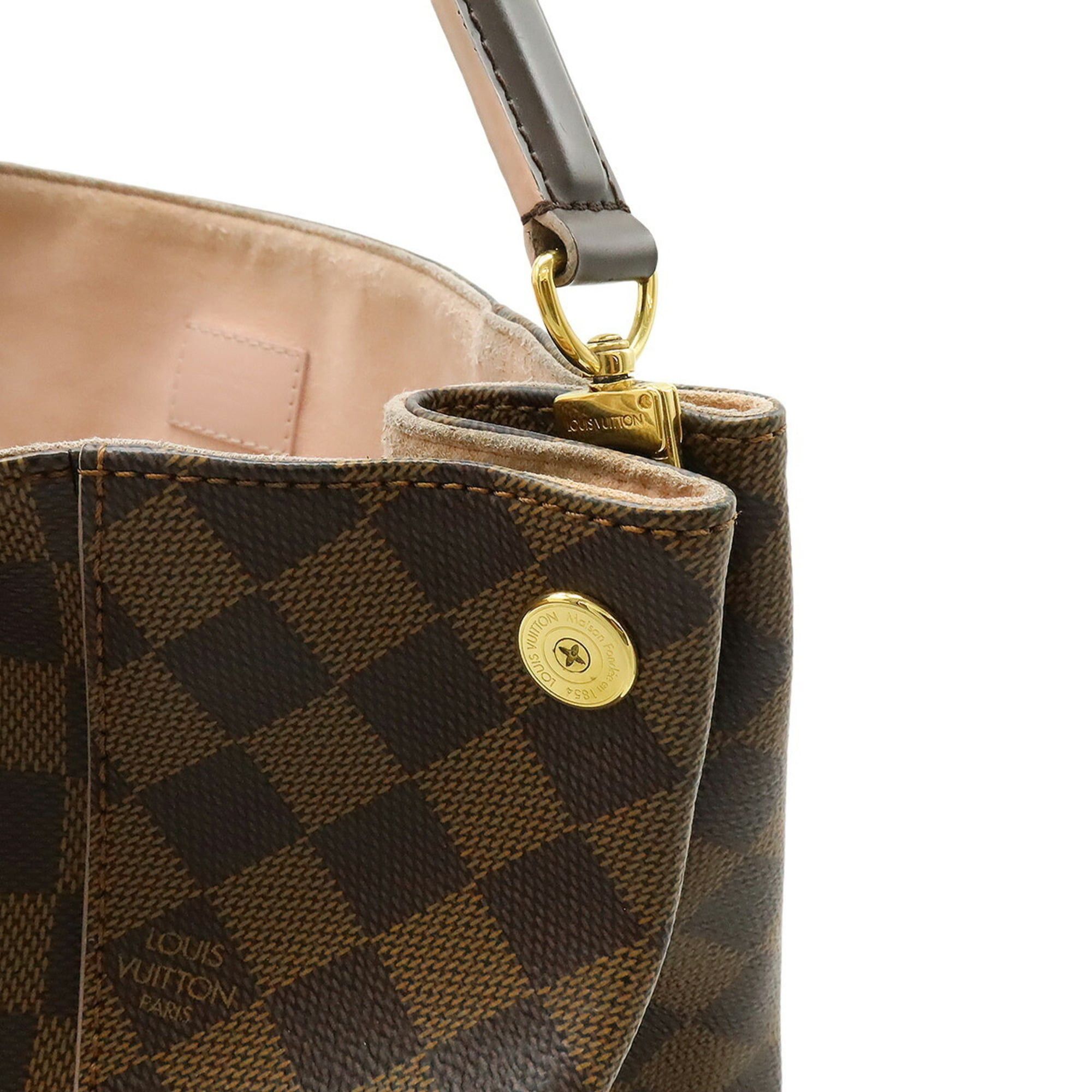 Louis Vuitton LOUIS VUITTON Damier Caissa Hobo Shoulder Bag Rose Ballerine N41556 Size ONE SIZE - 6 Thumbnail