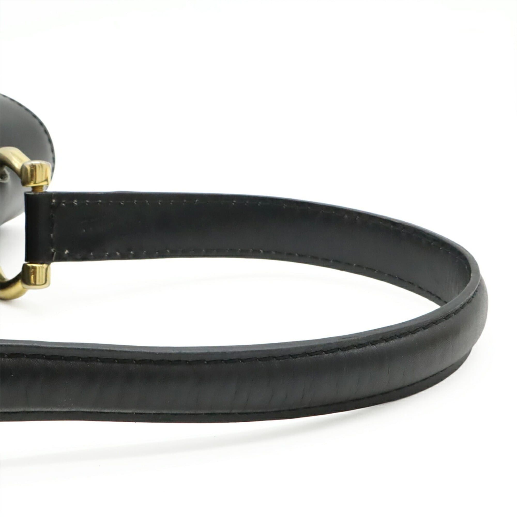 Celine CELINE Gancini Double Flap Handbag, Leather, Black Size ONE SIZE - 6 Thumbnail