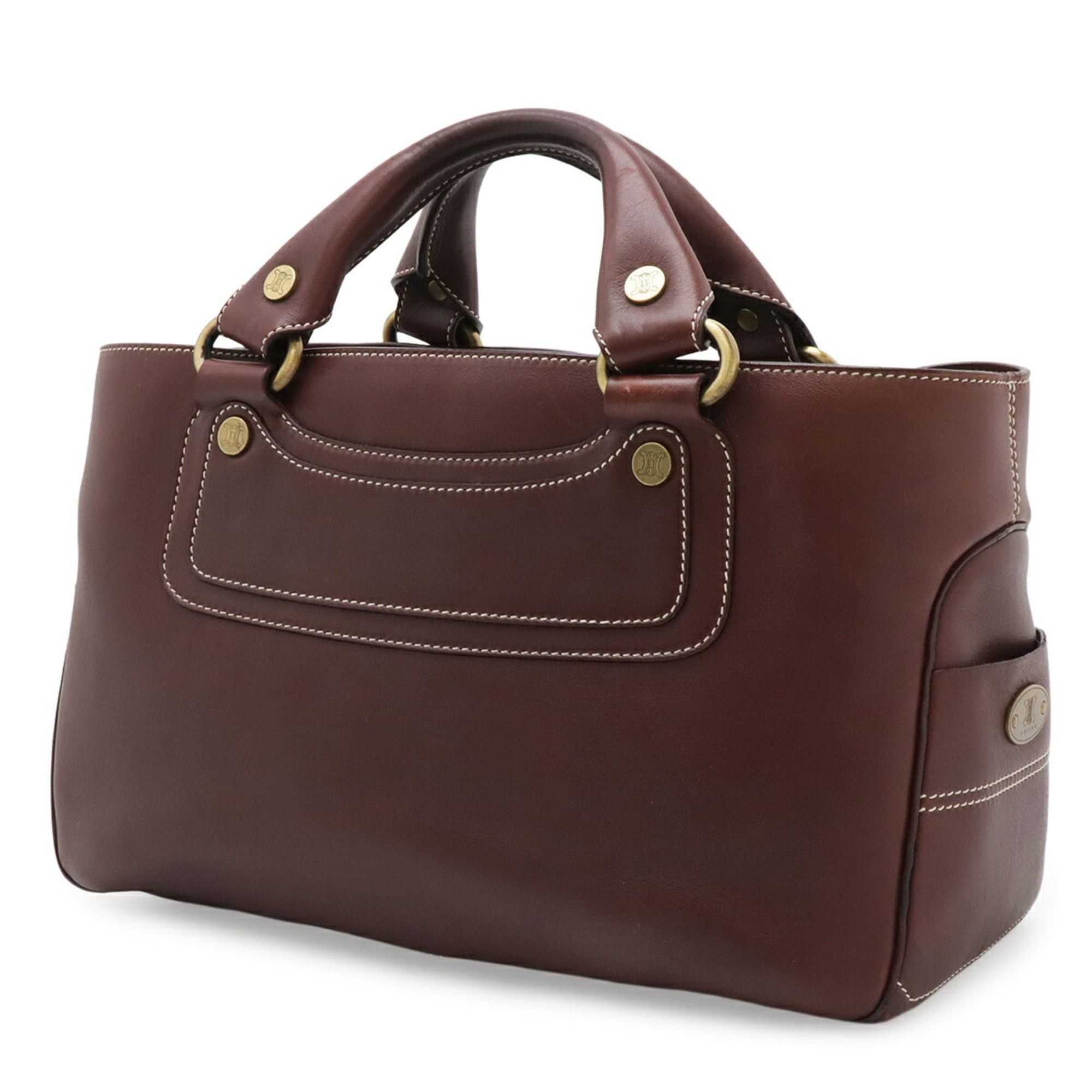 Celine CELINE Boogie Bag Handbag Tote Leather Bordeaux Wine Red Size ONE SIZE - 3 Thumbnail