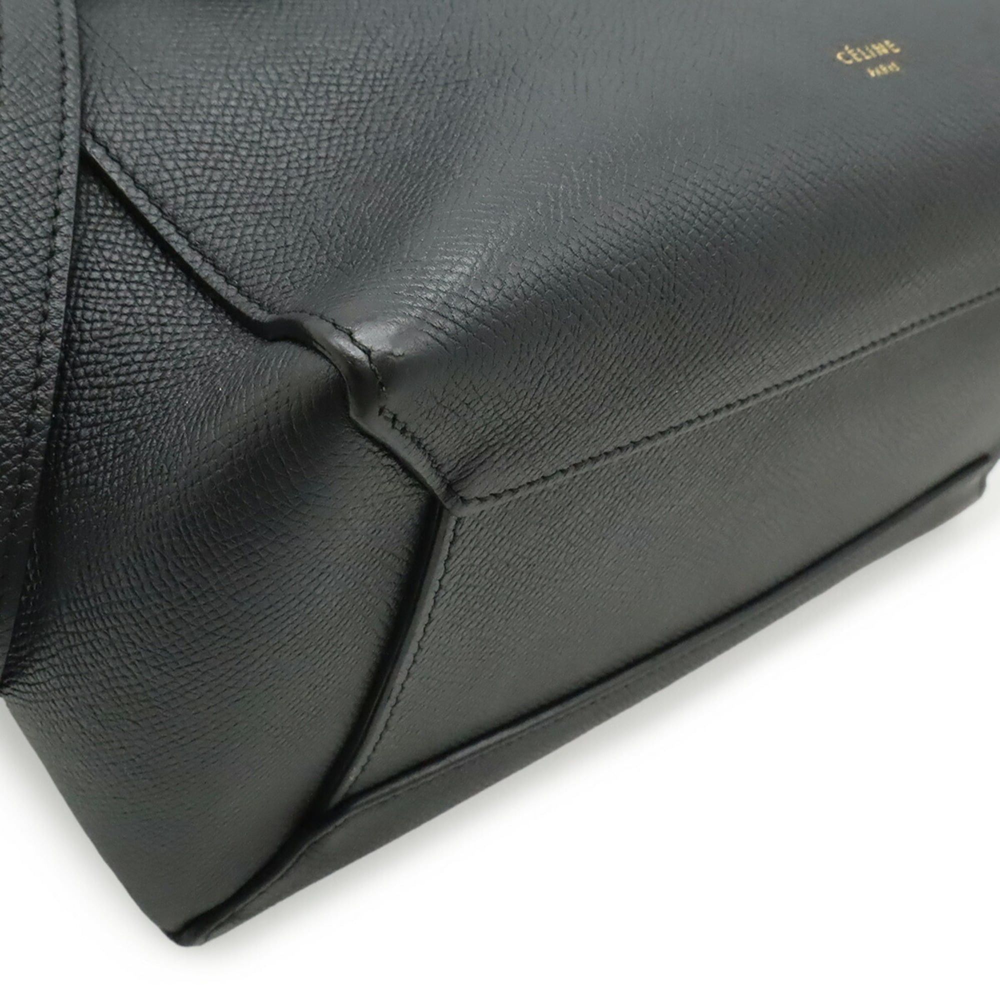 Celine CELINE Belt Bag Micro Handbag Shoulder Leather Black 189153 Size ONE SIZE - 4 Thumbnail