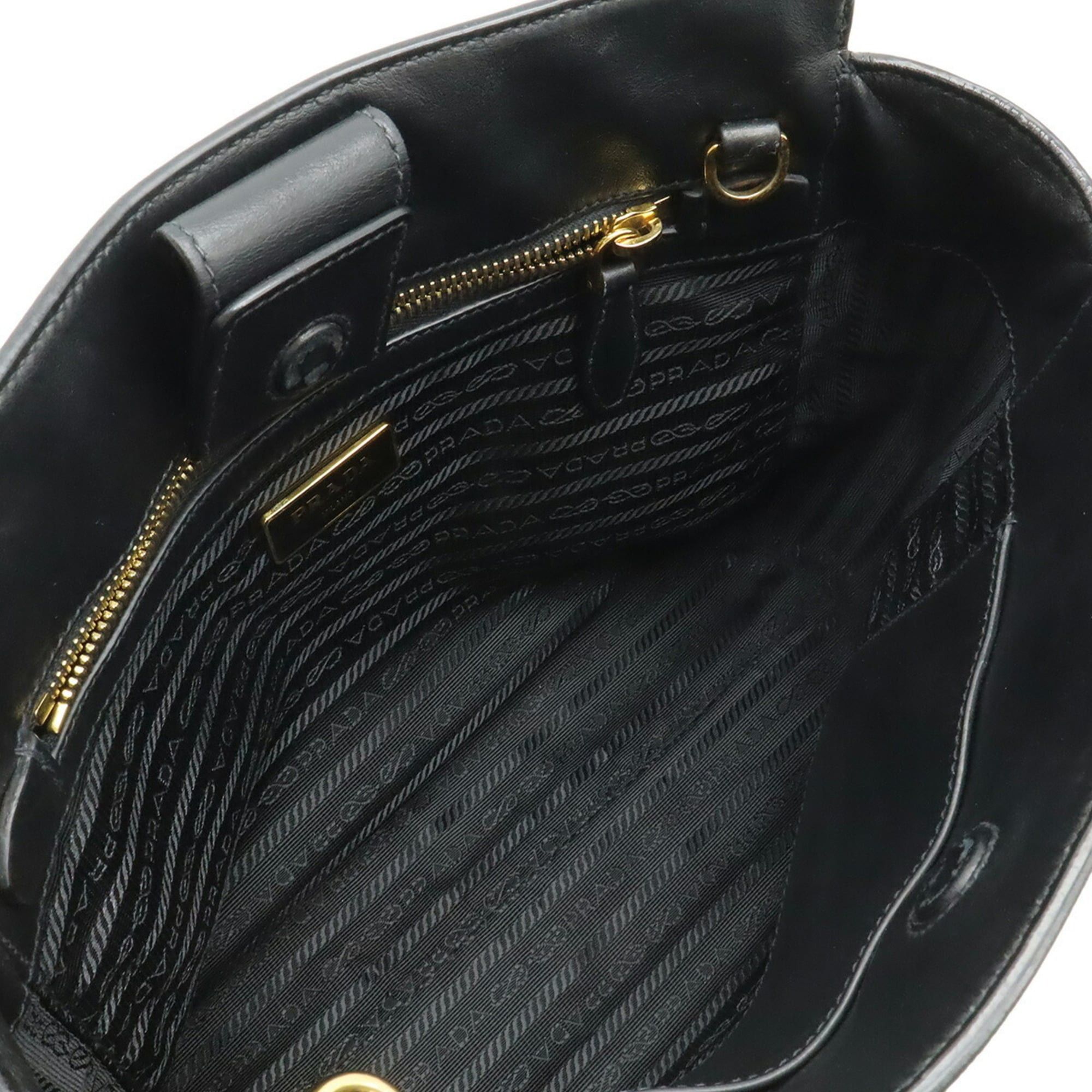 Prada PRADA Saffiano Leather Handbag/Shoulder Bag, NERO (Black), 1BA113 Size ONE SIZE - 6 Thumbnail