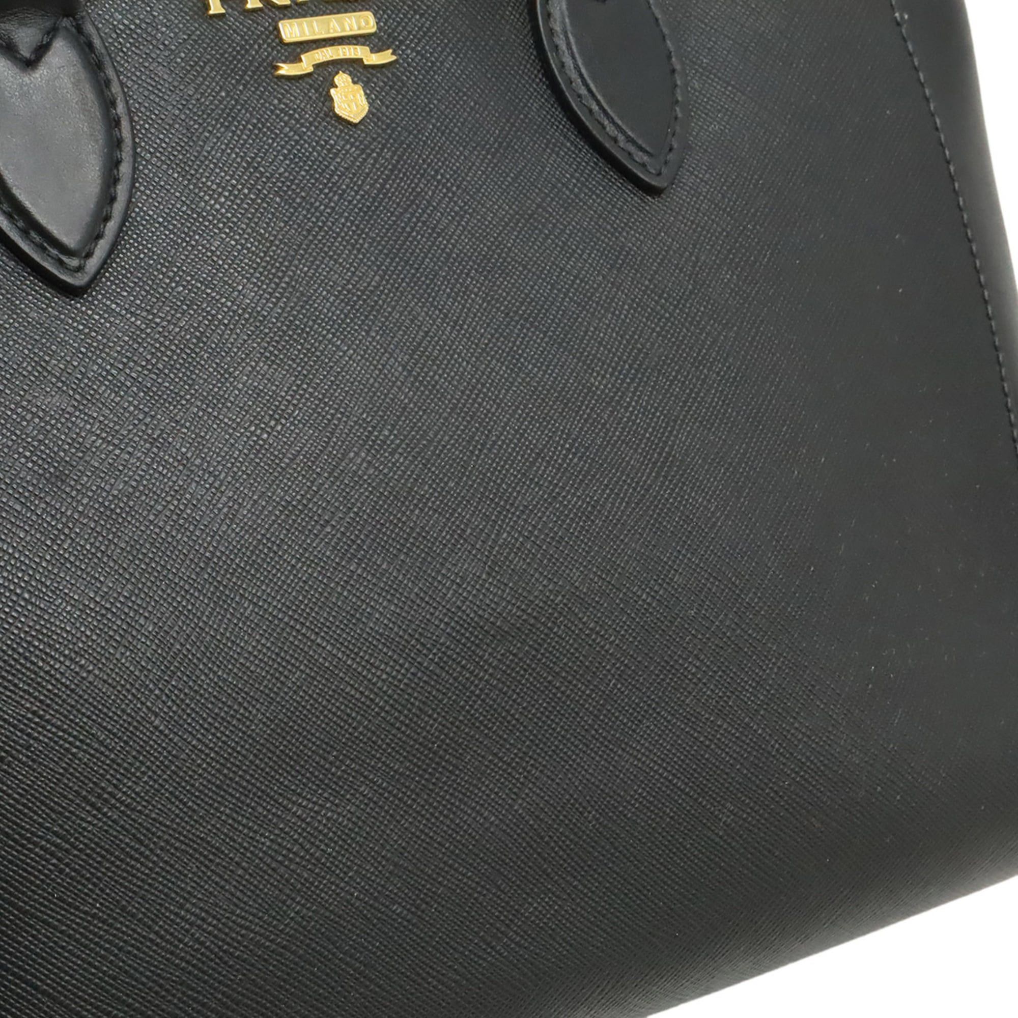 Prada PRADA Saffiano Leather Handbag/Shoulder Bag, NERO (Black), 1BA113 Size ONE SIZE - 10 Thumbnail