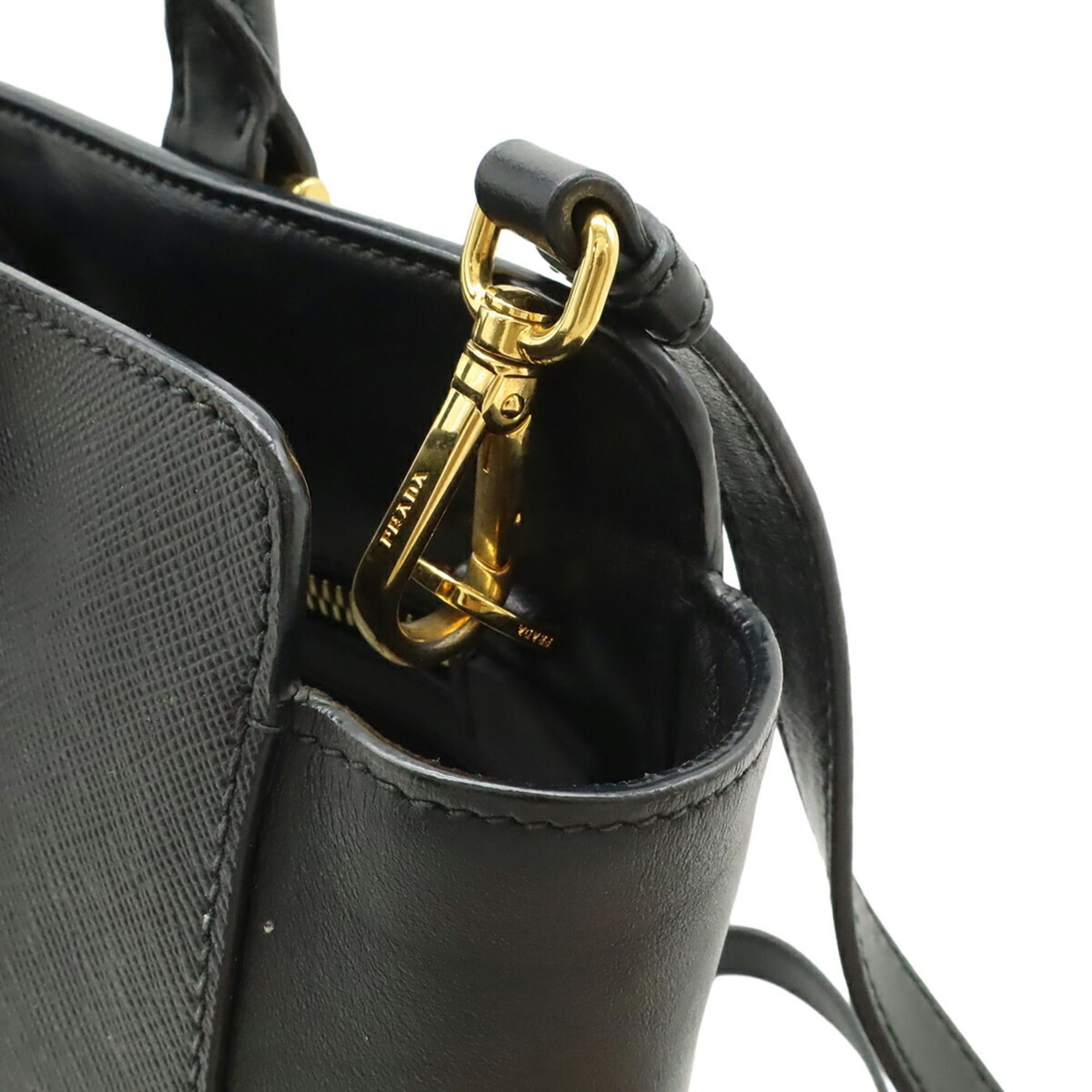 Prada PRADA Saffiano Leather Handbag/Shoulder Bag, NERO (Black), 1BA113 Size ONE SIZE - 7 Thumbnail