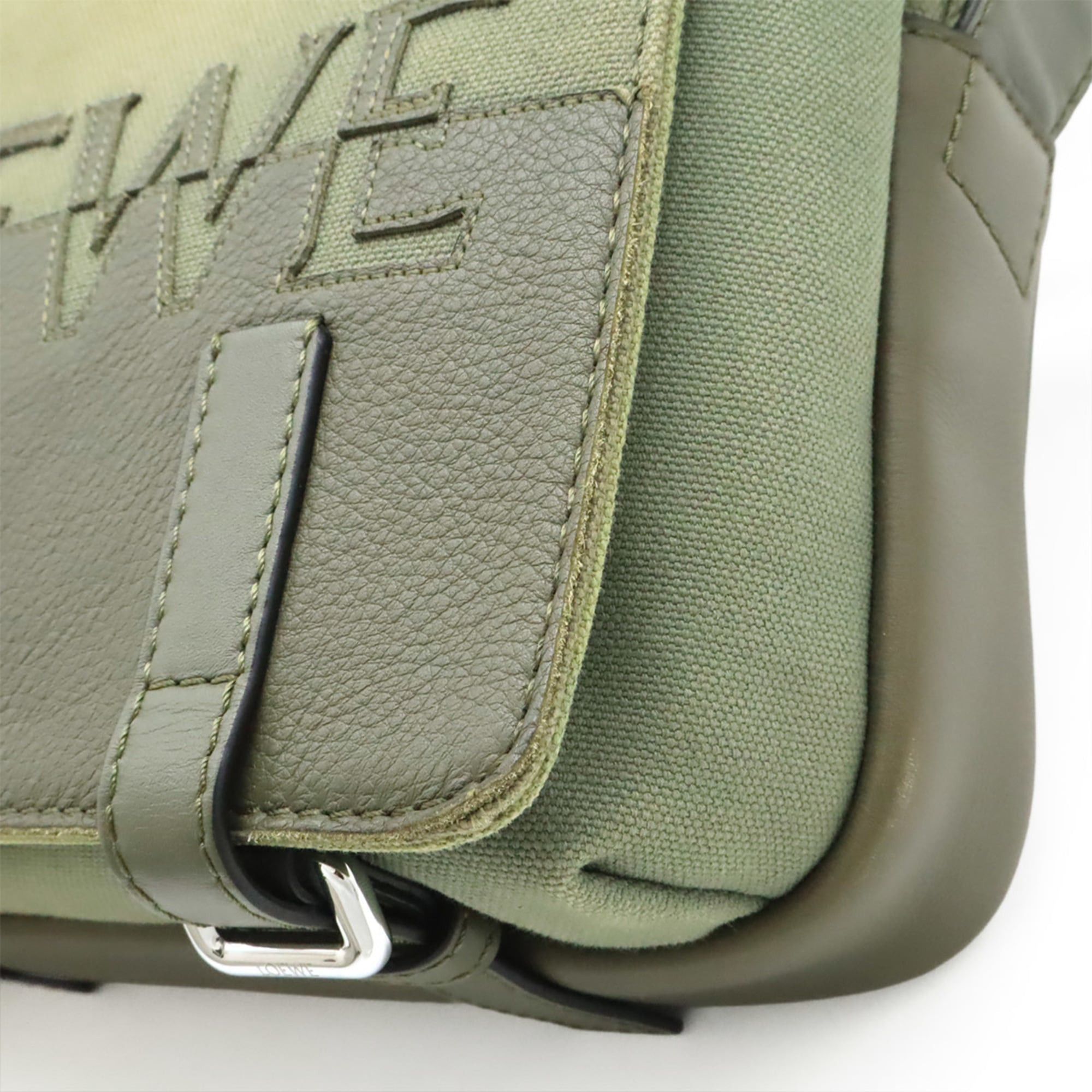 Loewe LOEWE Military Bag XS Shoulder Bag, Canvas and Leather, Khaki Green, B314A72X01 Size ONE SIZE - 10 Thumbnail