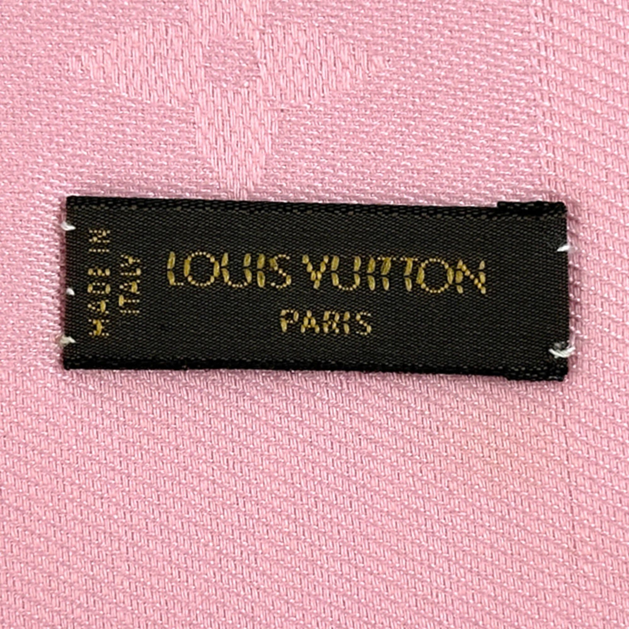 Louis Vuitton Louis Vuitton Scarf Muffler Monogram Women's Brand Stole Silk Wool Shawl Rose Poudre M76874 Size ONE SIZE - 3 Thumbnail
