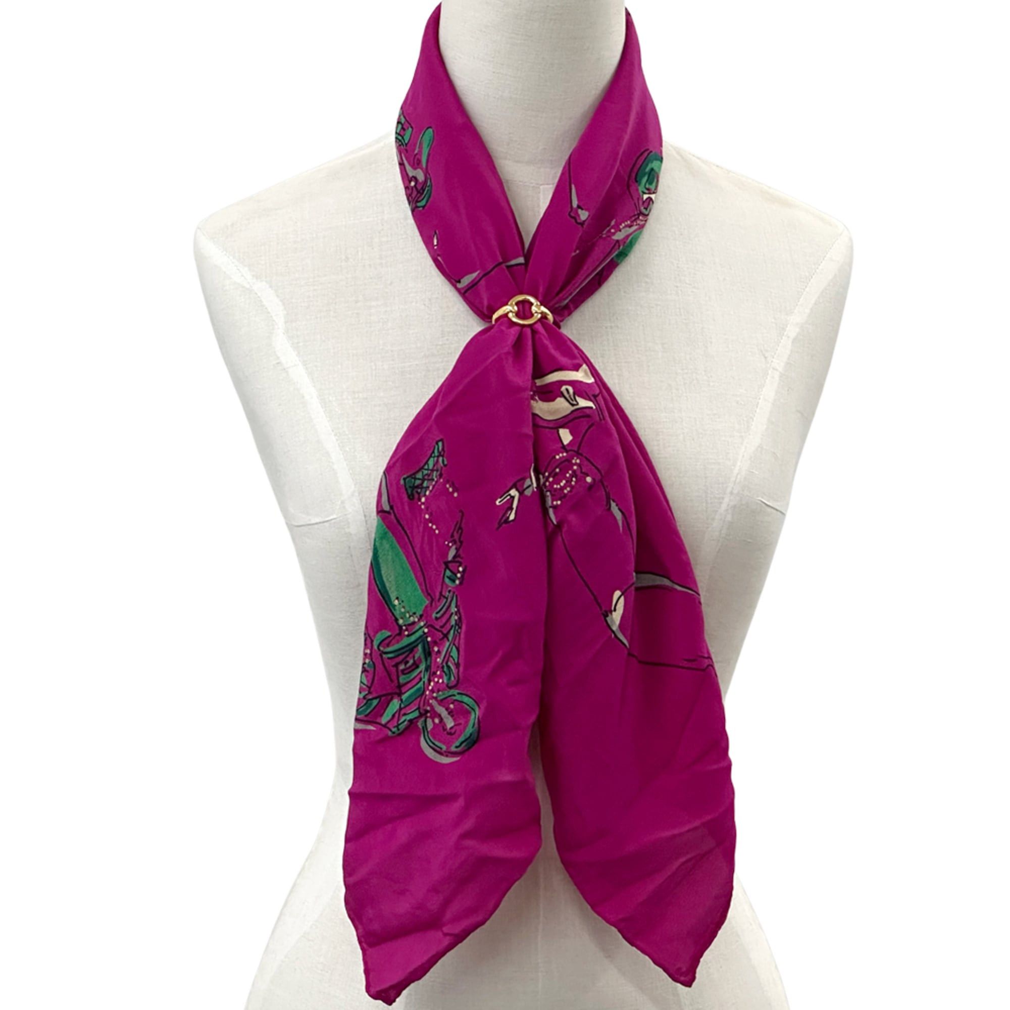 Chanel Chanel scarf, Mademoiselle, women's, brand, silk, purple, sheer. Size ONE SIZE - 5 Thumbnail