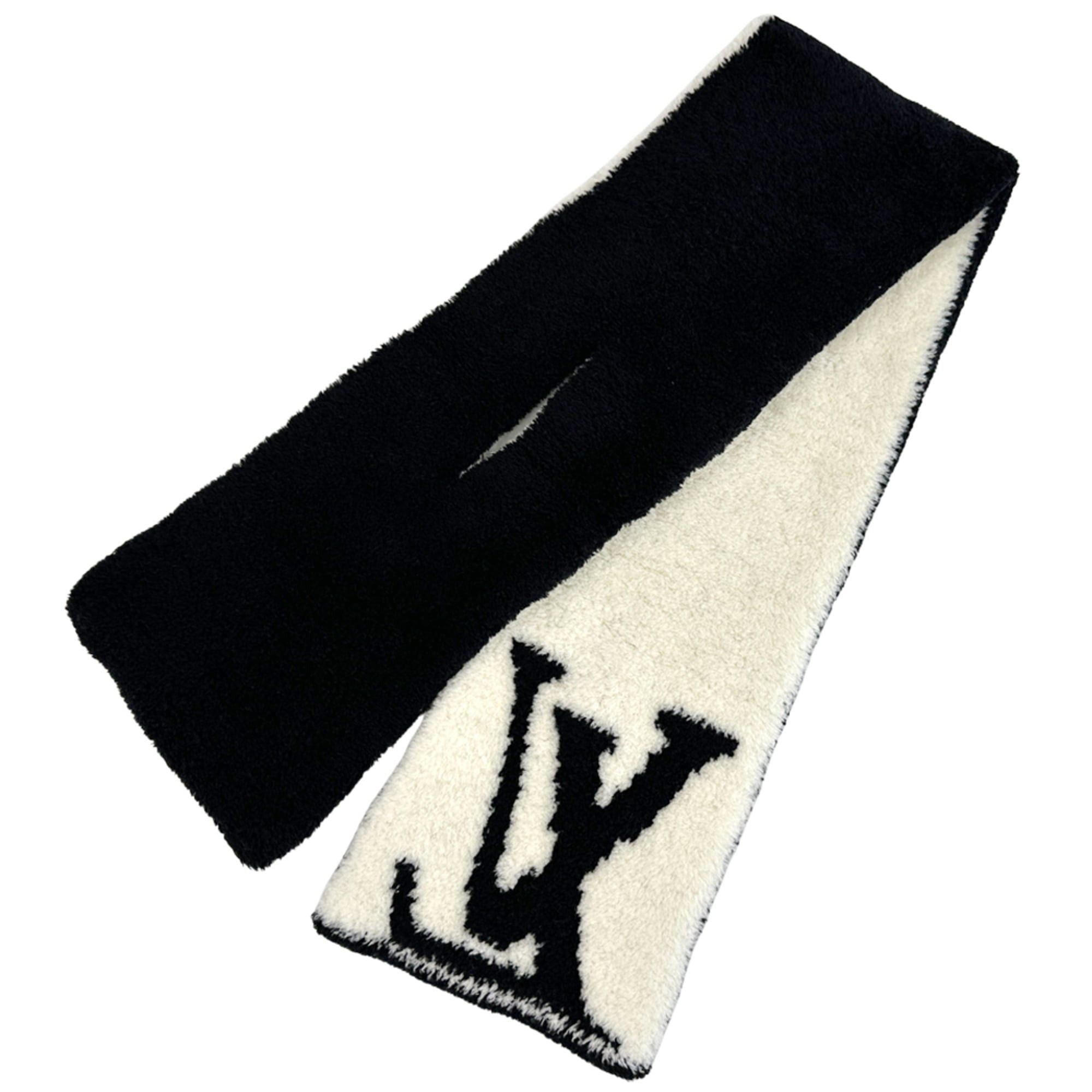 Louis Vuitton Louis Vuitton Scarf Muffler for Women and Men, Brand Stole, Wool, Nylon, Urethane, Comfy, Black, White M79399 Size ONE SIZE - 2 Thumbnail
