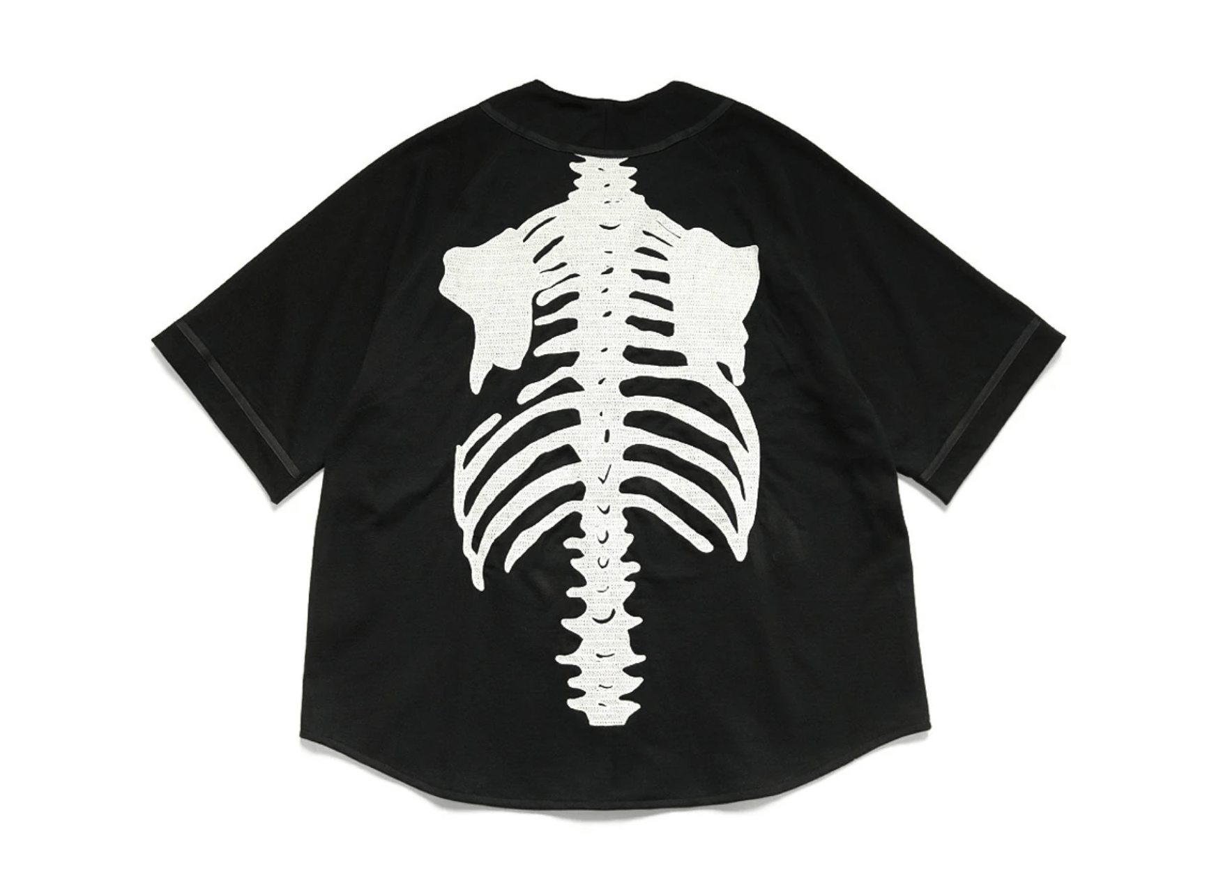 Kapital Embroidered Bones Logo Oversized Baseball Jersey Black Whit Size US L / EU 52-54 / 3 - 2 Thumbnail