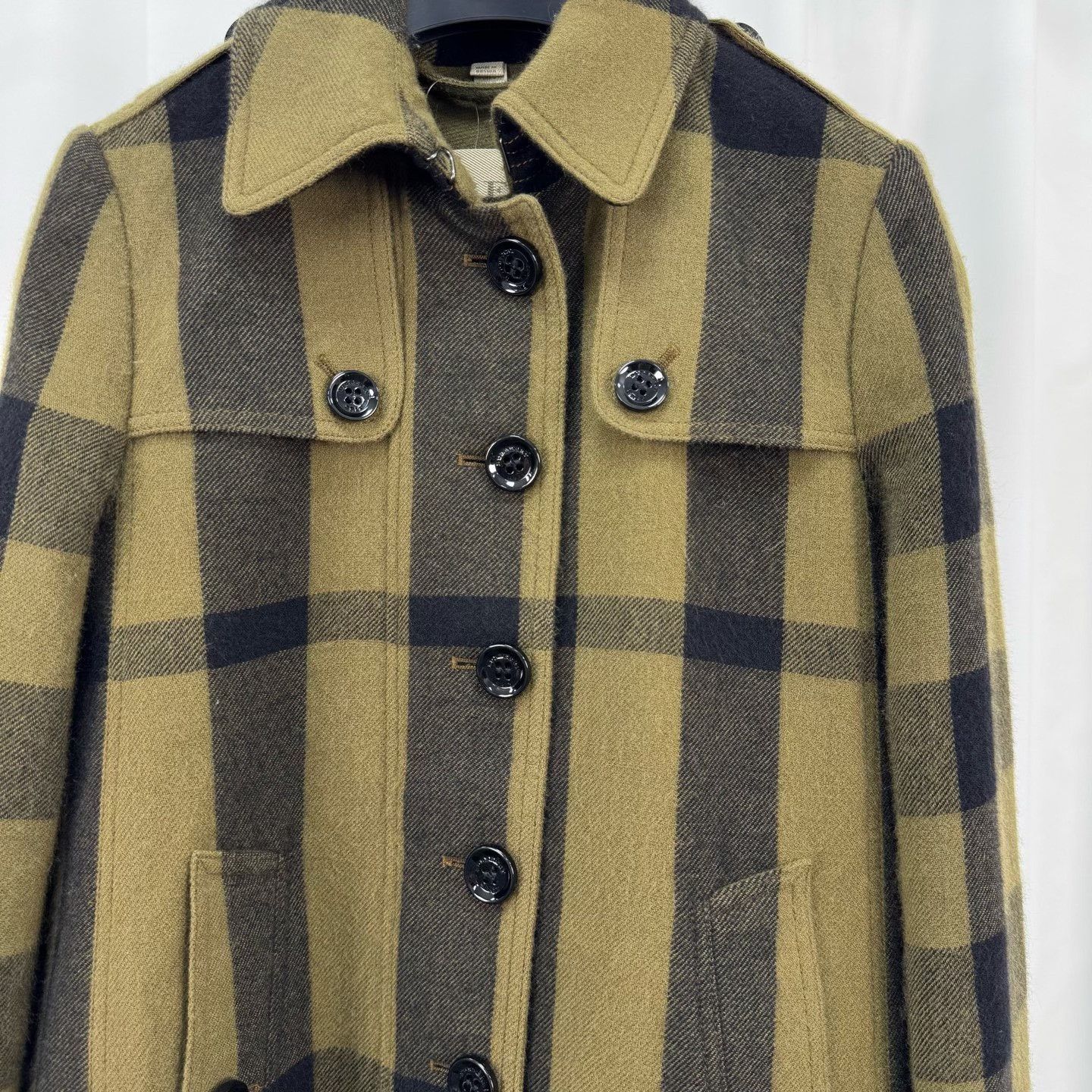 Burberry Burberry Wool Plaid Coat Size XXS / US 00 / IT 34 - 3 Thumbnail
