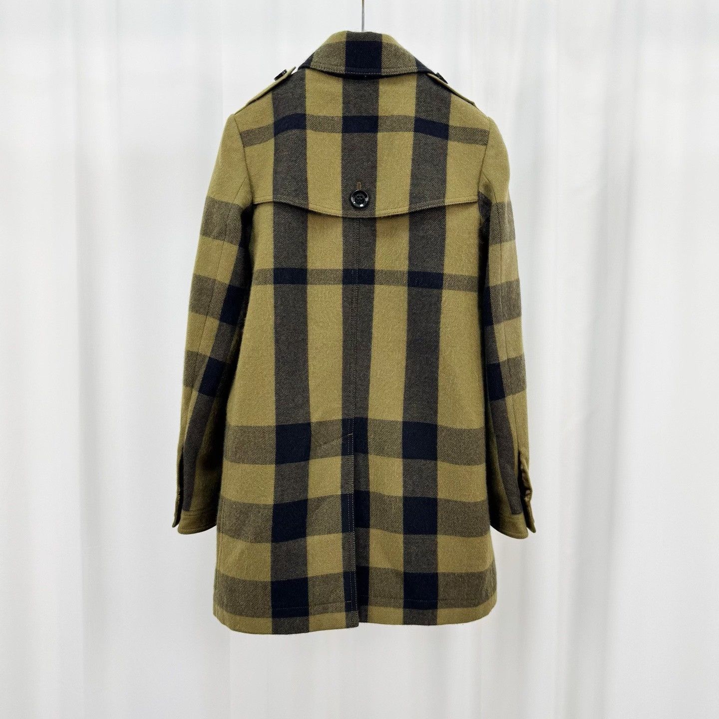 Burberry Burberry Wool Plaid Coat Size XXS / US 00 / IT 34 - 2 Thumbnail