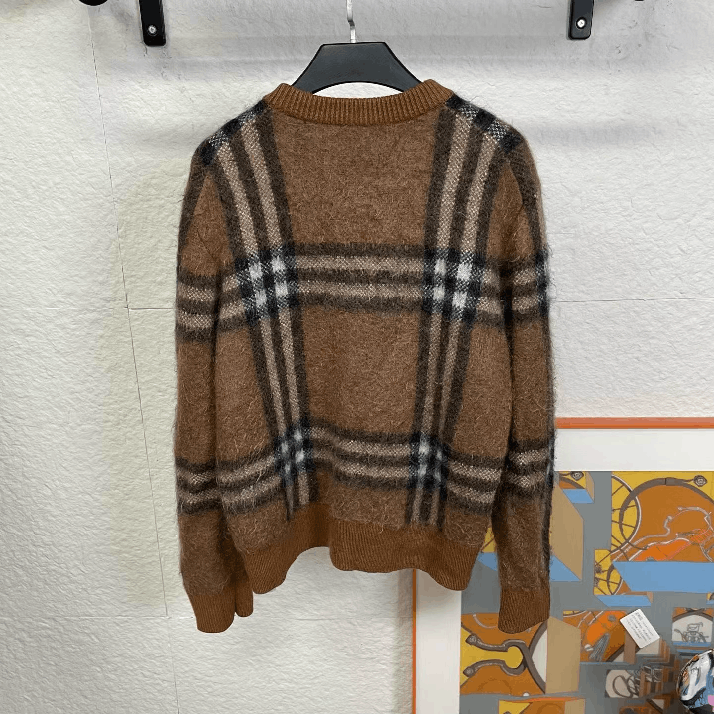 Burberry Burberry Check Mohair Sweater Size S / US 4 / IT 40 - 2 Thumbnail