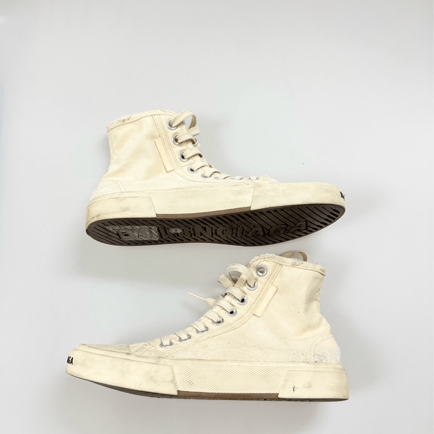 Balenciaga Balenciaga Distressed High-Top Canvas Sneakers Size US 5 / IT 35 - 2 Thumbnail