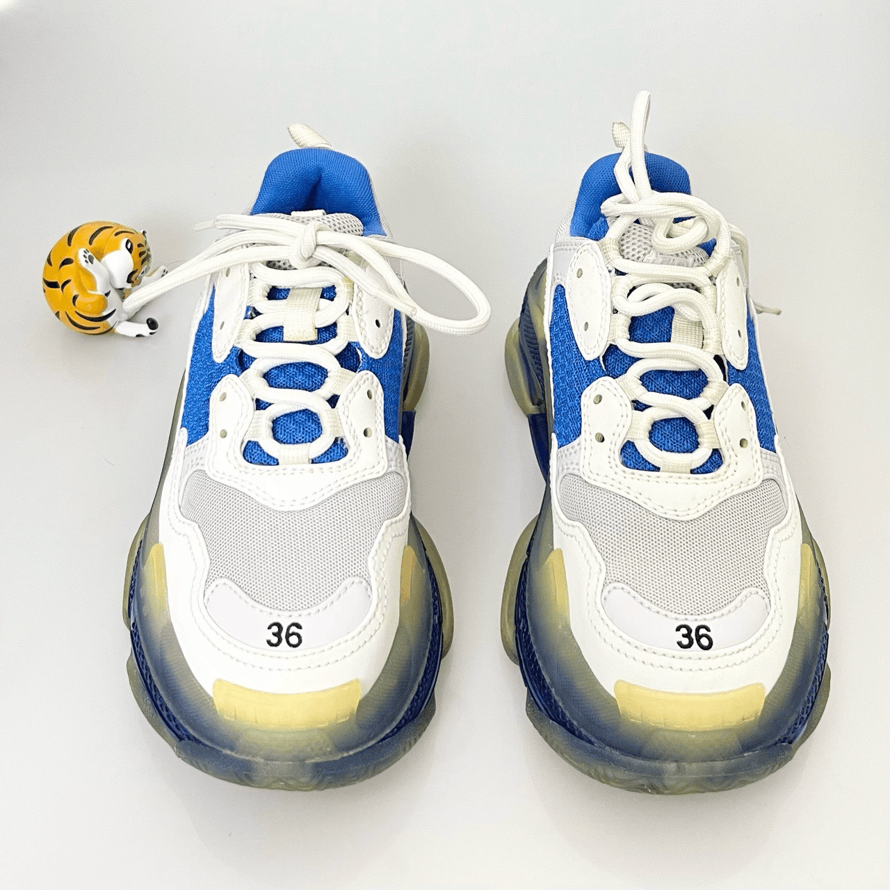 Balenciaga Balenciaga Triple S White Blue Size US 5 / IT 35 - 4 Thumbnail