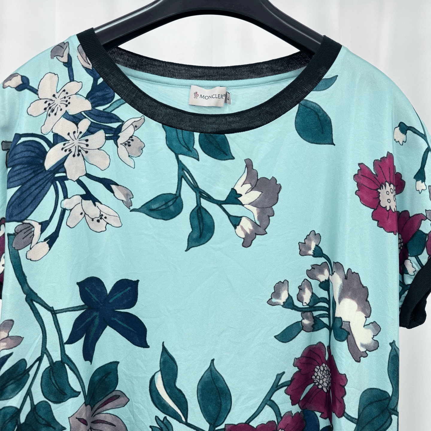 Moncler Moncler Silk Floral Embroidery Logo Short Sleeve Size L / US 10 / IT 46 - 3 Thumbnail