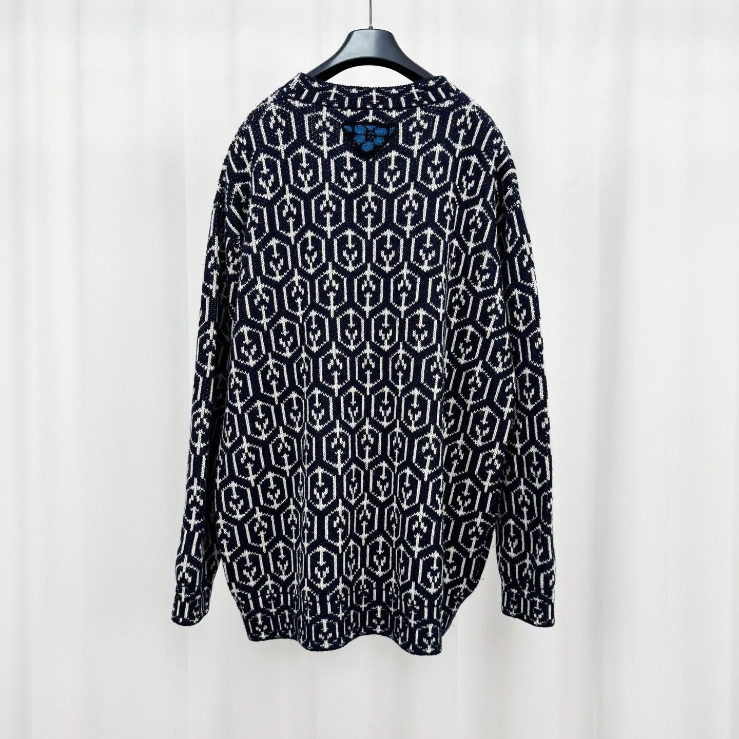 Prada Prada Geometric Triangle Logo Wool Knit Cardigan Size S / US 4 / IT 40 - 2 Thumbnail