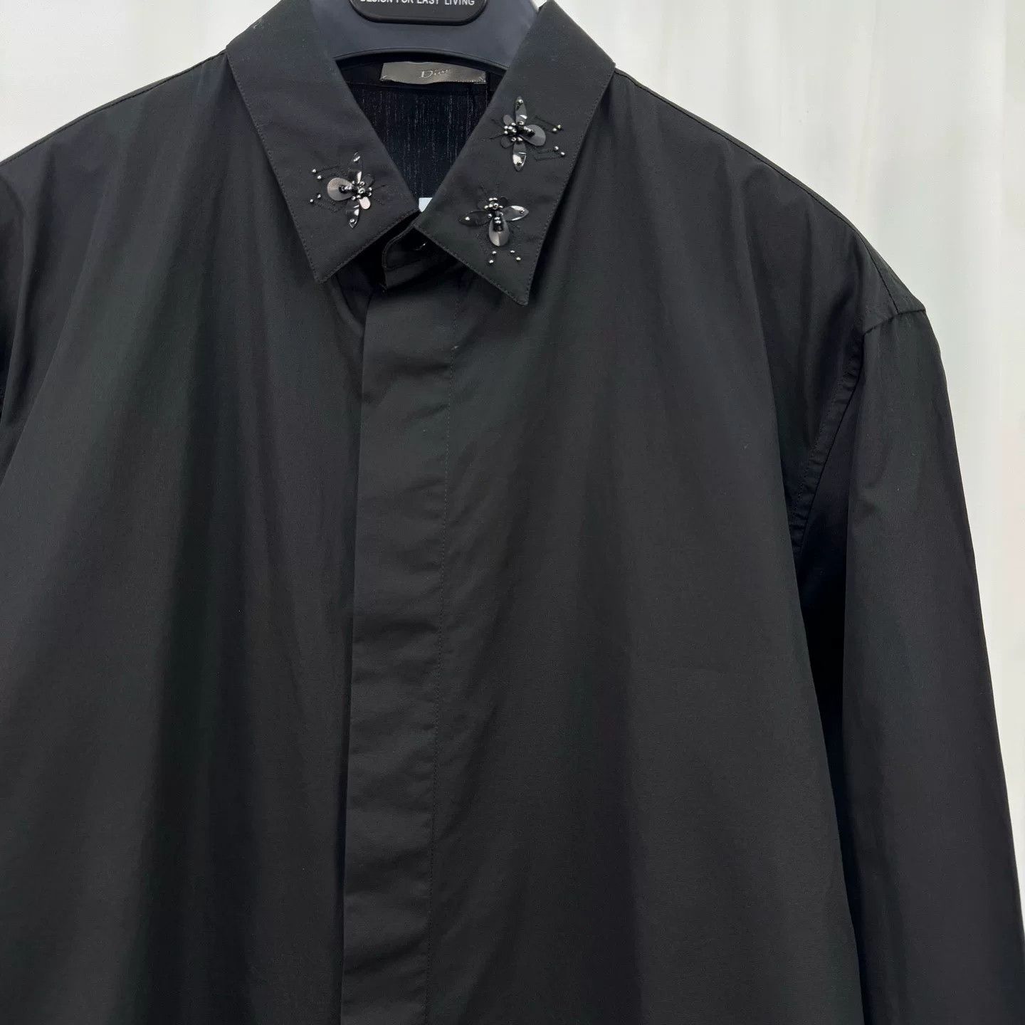 Dior Dior Sequin Bee Collar Black Long Sleeve Shirt Size S / US 4 / IT 40 - 3 Thumbnail
