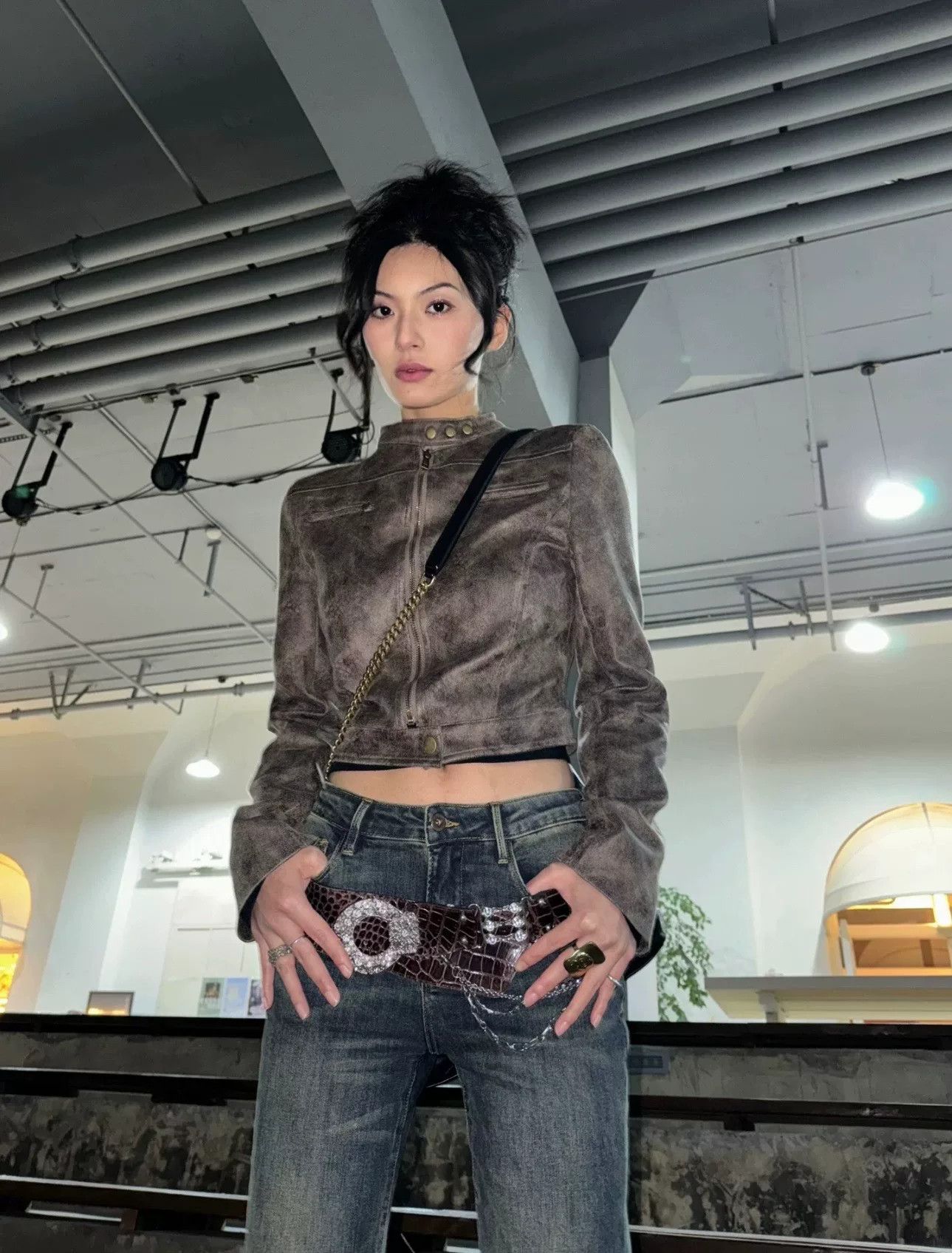 Miaou Miaou Distressed Biker Zip Jacket Size XS / US 0-2 / IT 36-38 - 7 Thumbnail