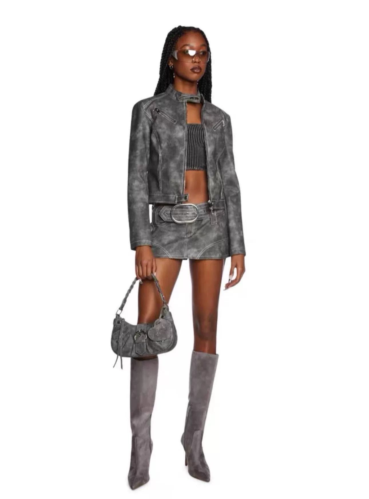 Miaou Miaou Distressed Biker Zip Jacket Size XS / US 0-2 / IT 36-38 - 6 Thumbnail