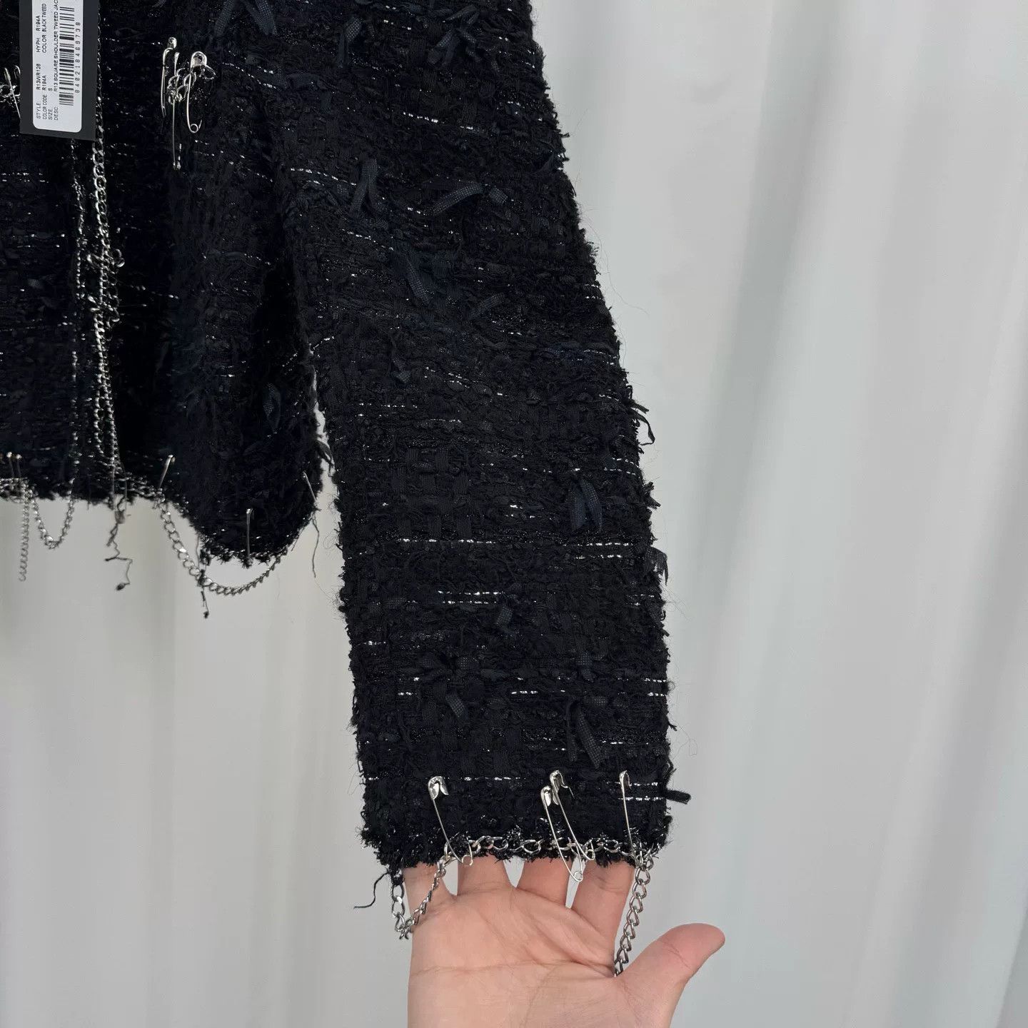 R13 R13 Chain Pin Punk Shoulder-Padded Coat Size S / US 4 / IT 40 - 4 Thumbnail