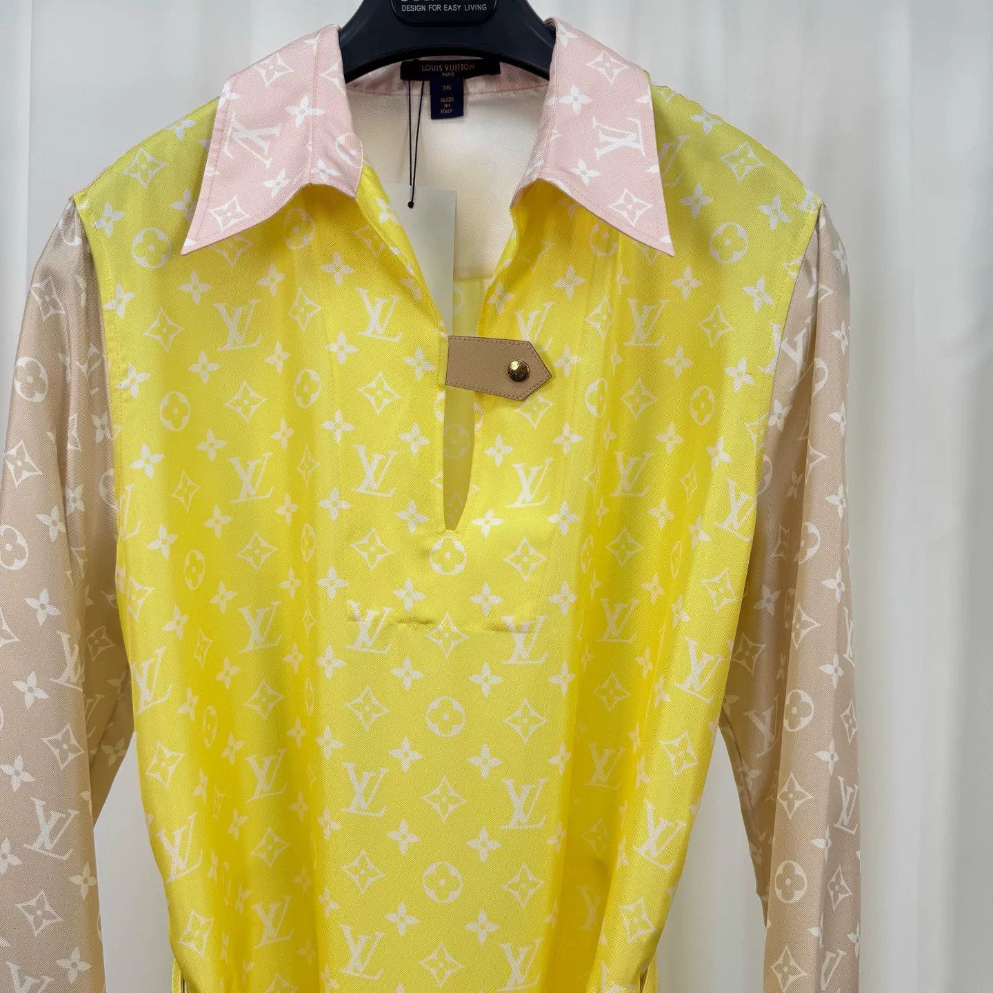 Louis Vuitton Louis Vuitton Colorblock Monogram Silk Dress Size XS / US 0-2 / IT 36-38 - 3 Thumbnail