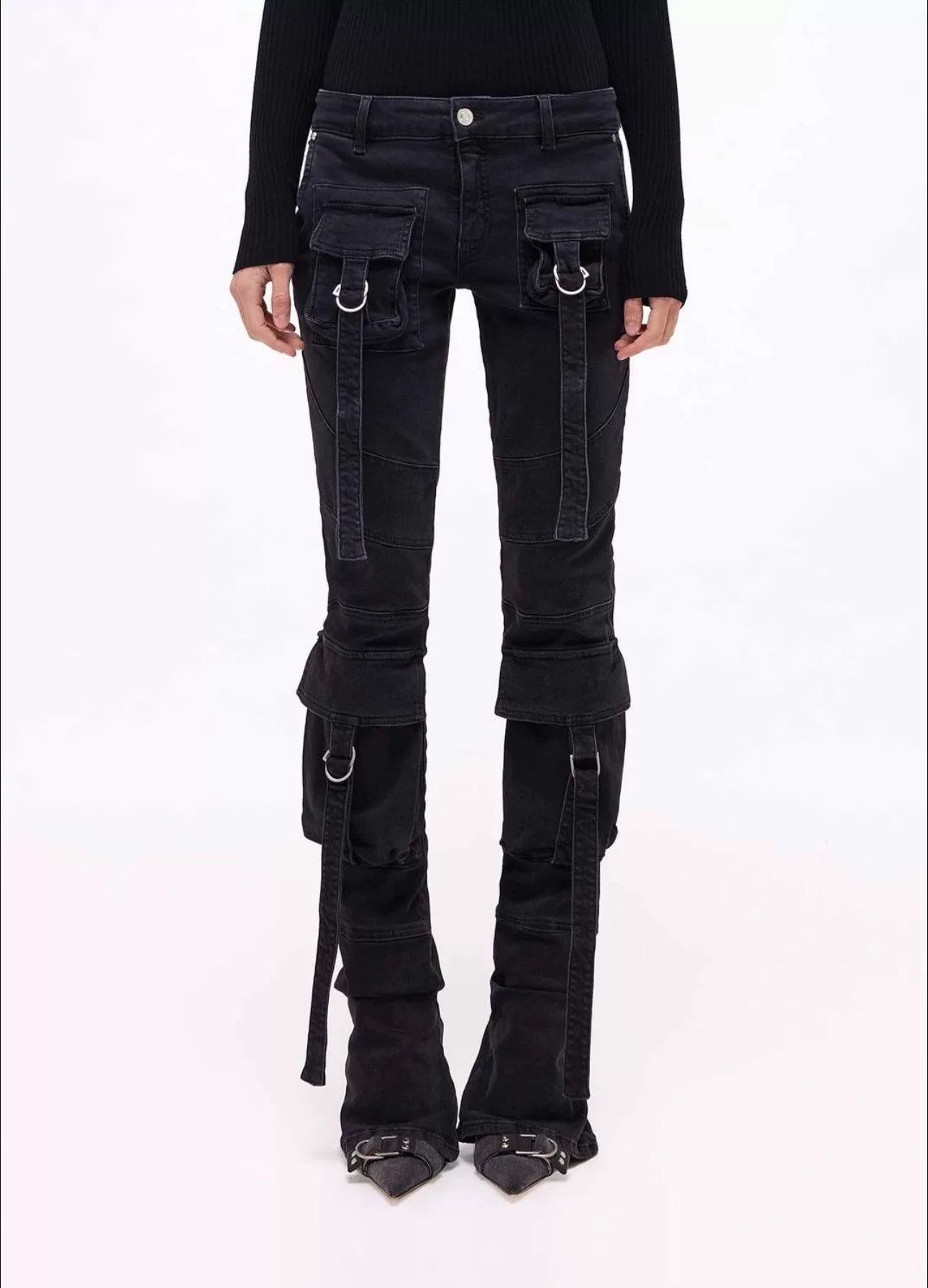 Blumarine Blumarine Jisoo Belt-Decorated Flared Jeans Size 38" / US 16 / IT 52 - 7 Thumbnail