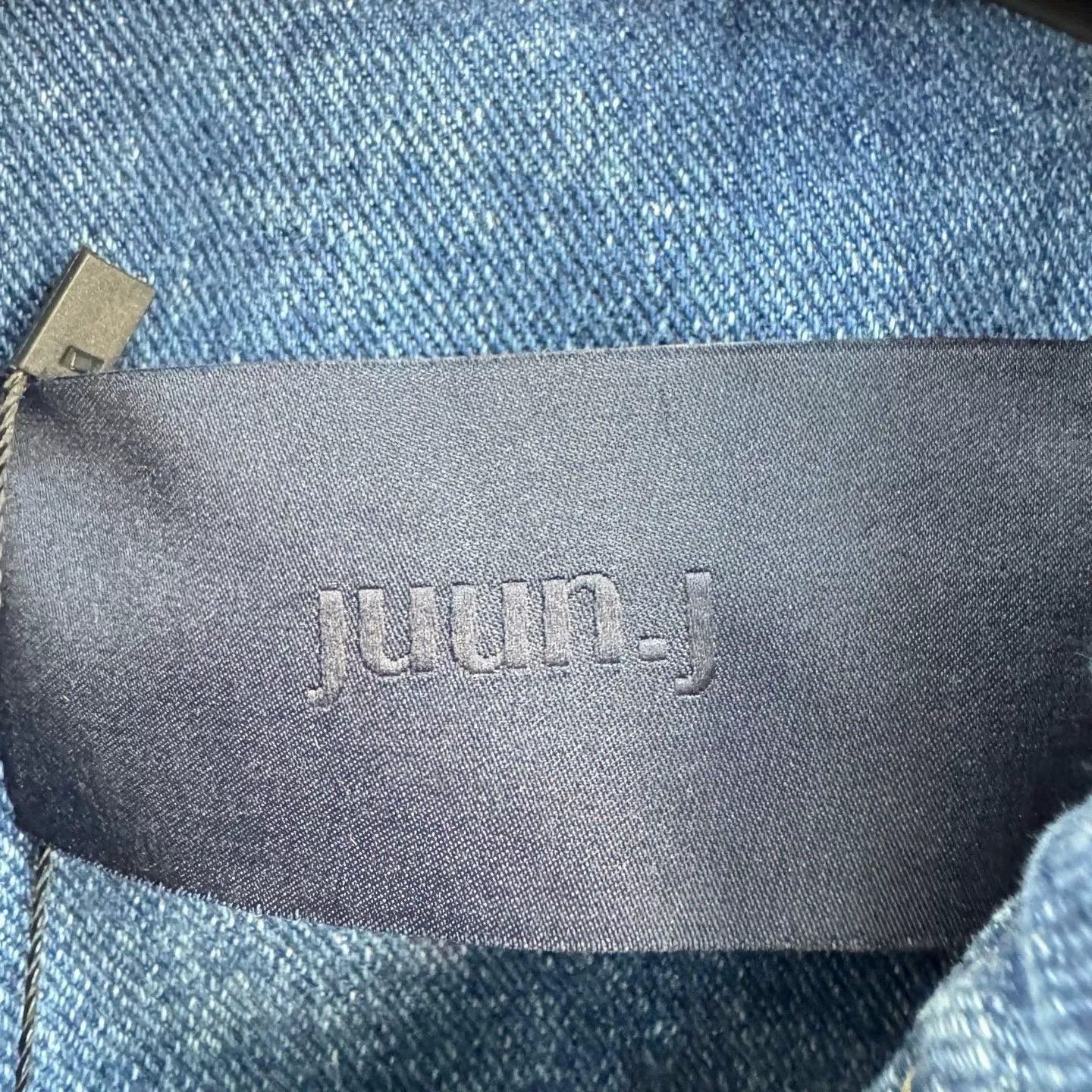 Juun.J Juun.J Padded Shoulder Cropped Washed Denim Jacket Size XS / US 0-2 / IT 36-38 - 6 Thumbnail