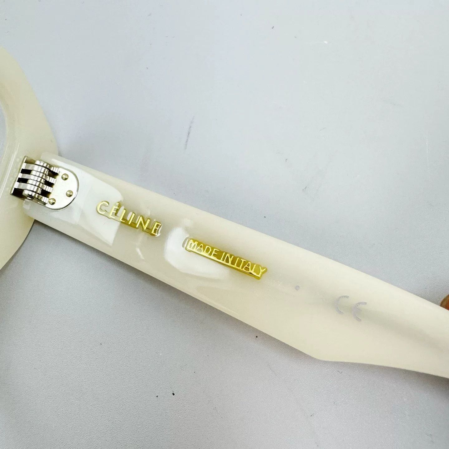 Celine Celine Gold-Lettered White Plain Glasses Size ONE SIZE - 6 Thumbnail