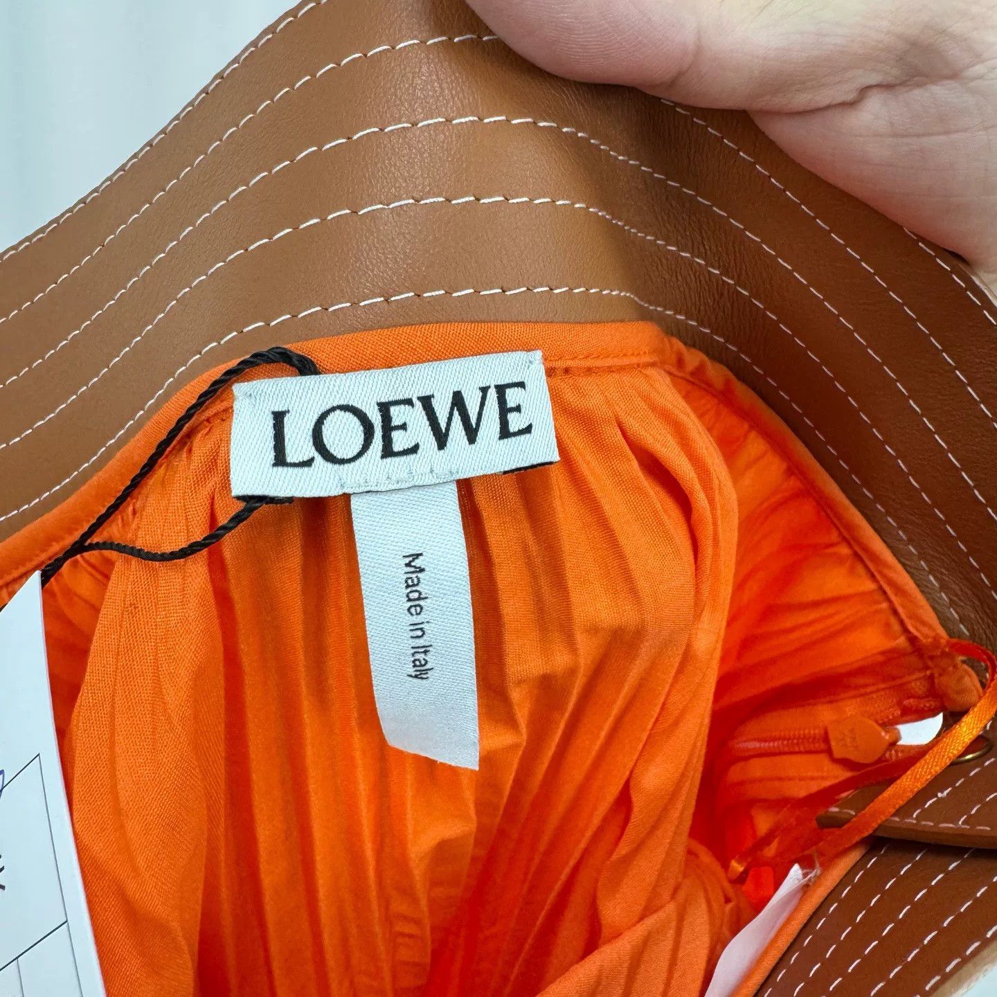 Loewe Loewe Gold Buckle Leather Patchwork Pleated Skirt Size 34" / US 12 / IT 48 - 6 Thumbnail