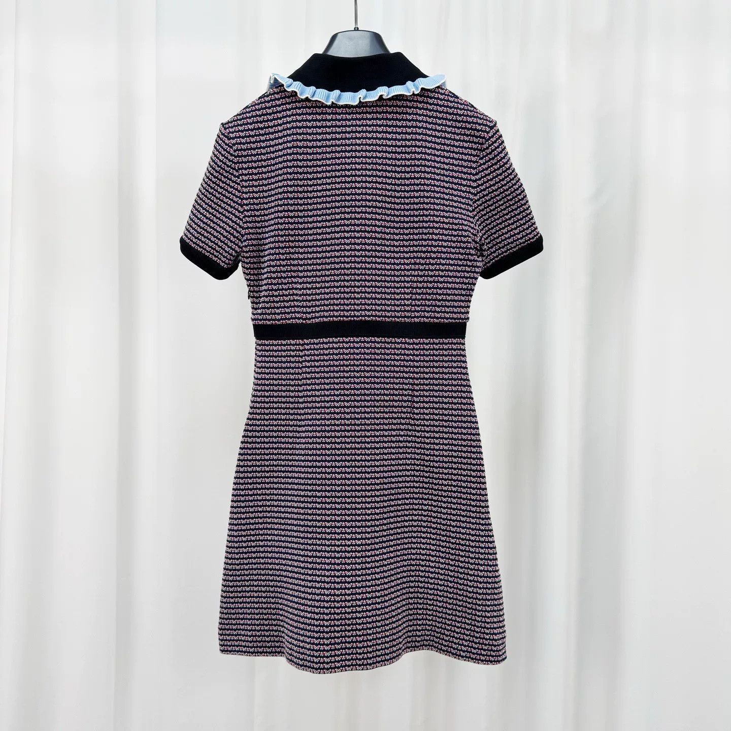 Miu Miu Miu Miu Ruffle Rhinestone Colorblock Knit Dress Size XS / US 0-2 / IT 36-38 - 2 Thumbnail
