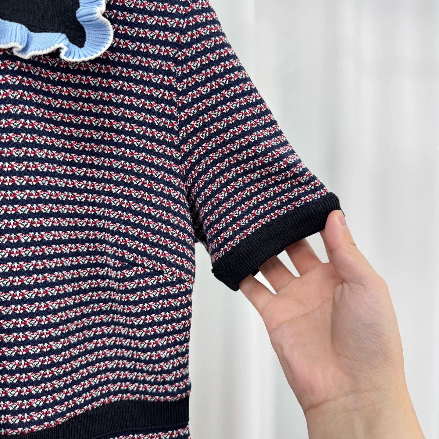 Miu Miu Miu Miu Ruffle Rhinestone Colorblock Knit Dress Size XS / US 0-2 / IT 36-38 - 4 Thumbnail