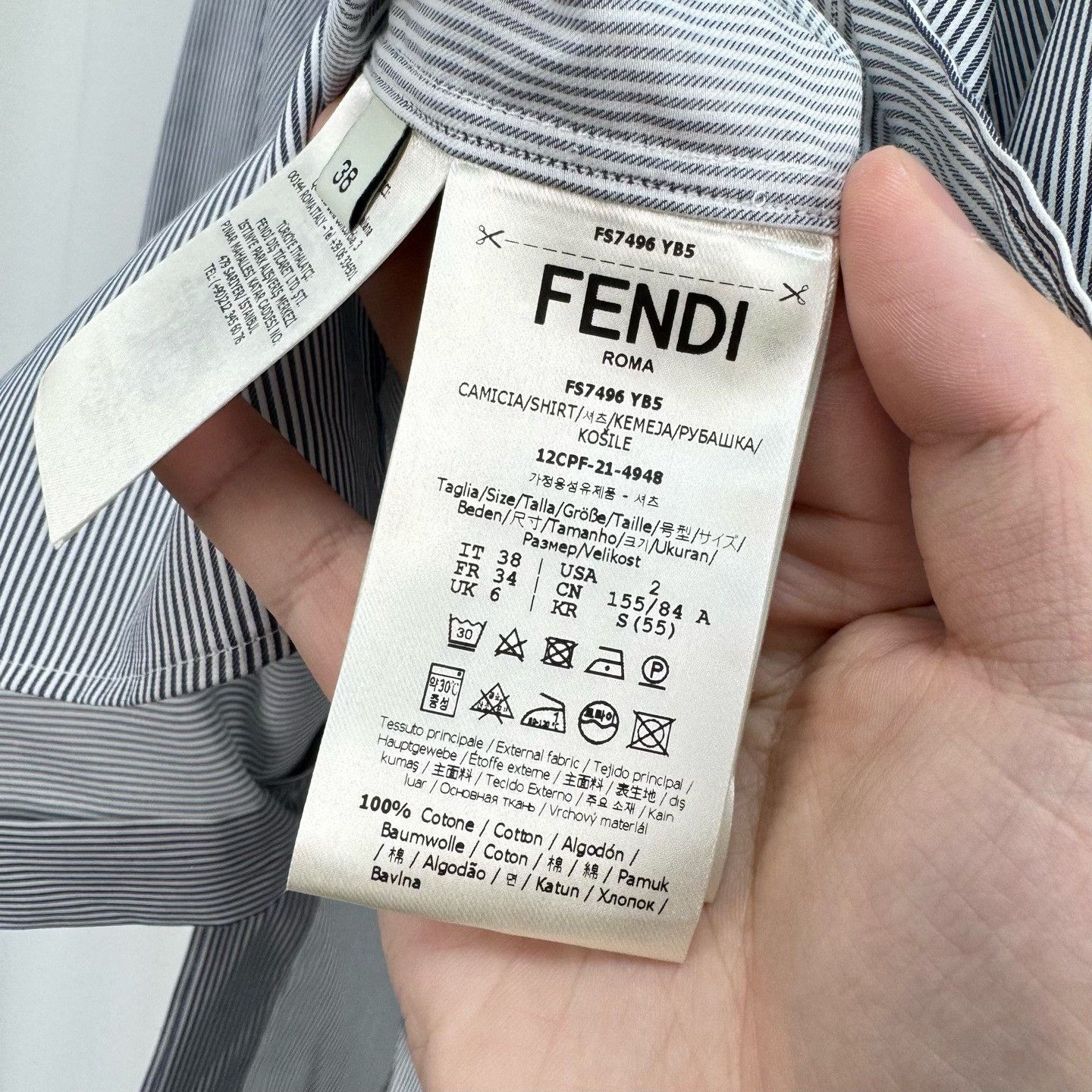 Fendi Fendi Striped Shirt Size S / US 4 / IT 40 - 6 Thumbnail