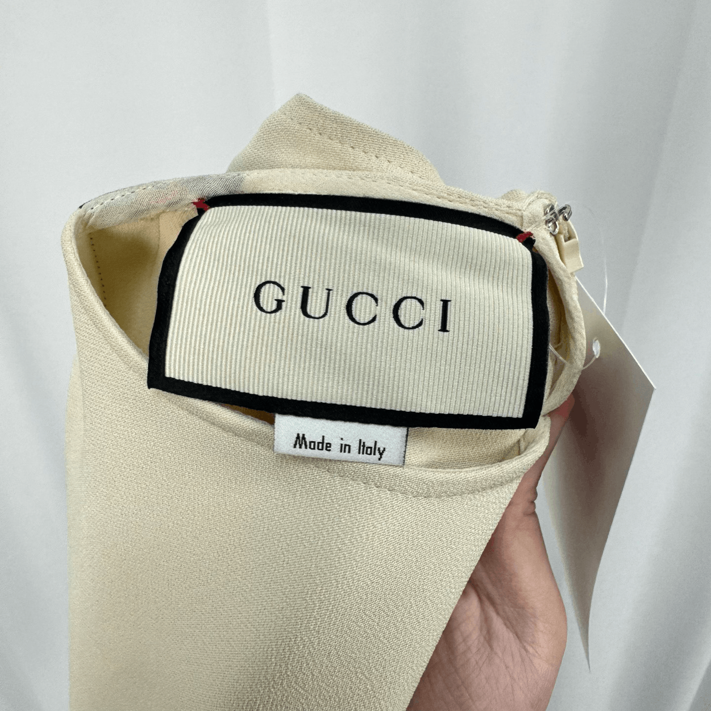 Gucci Gucci Beige Red Green Ribbon Dress Size S / US 4 / IT 40 - 5 Thumbnail