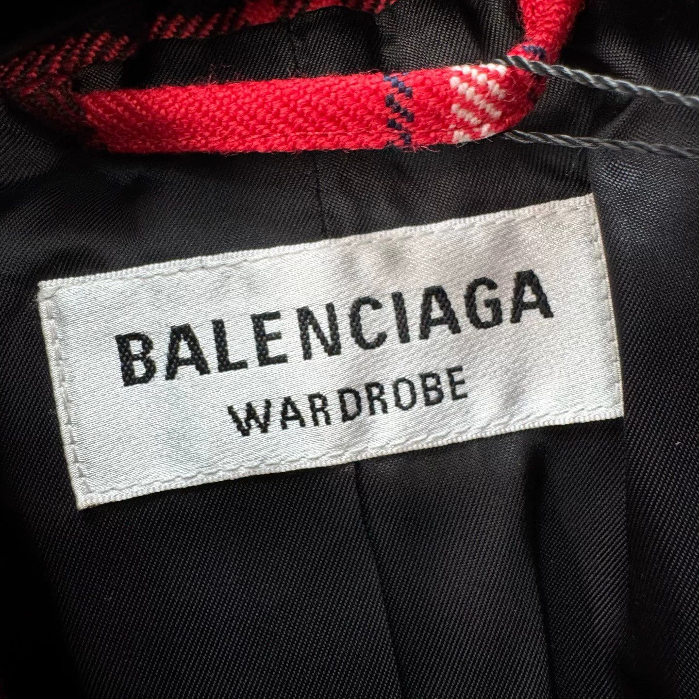 Balenciaga Balenciaga Black Red Plaid Wool Blazer Size XXS / US 00 / IT 34 - 5 Thumbnail
