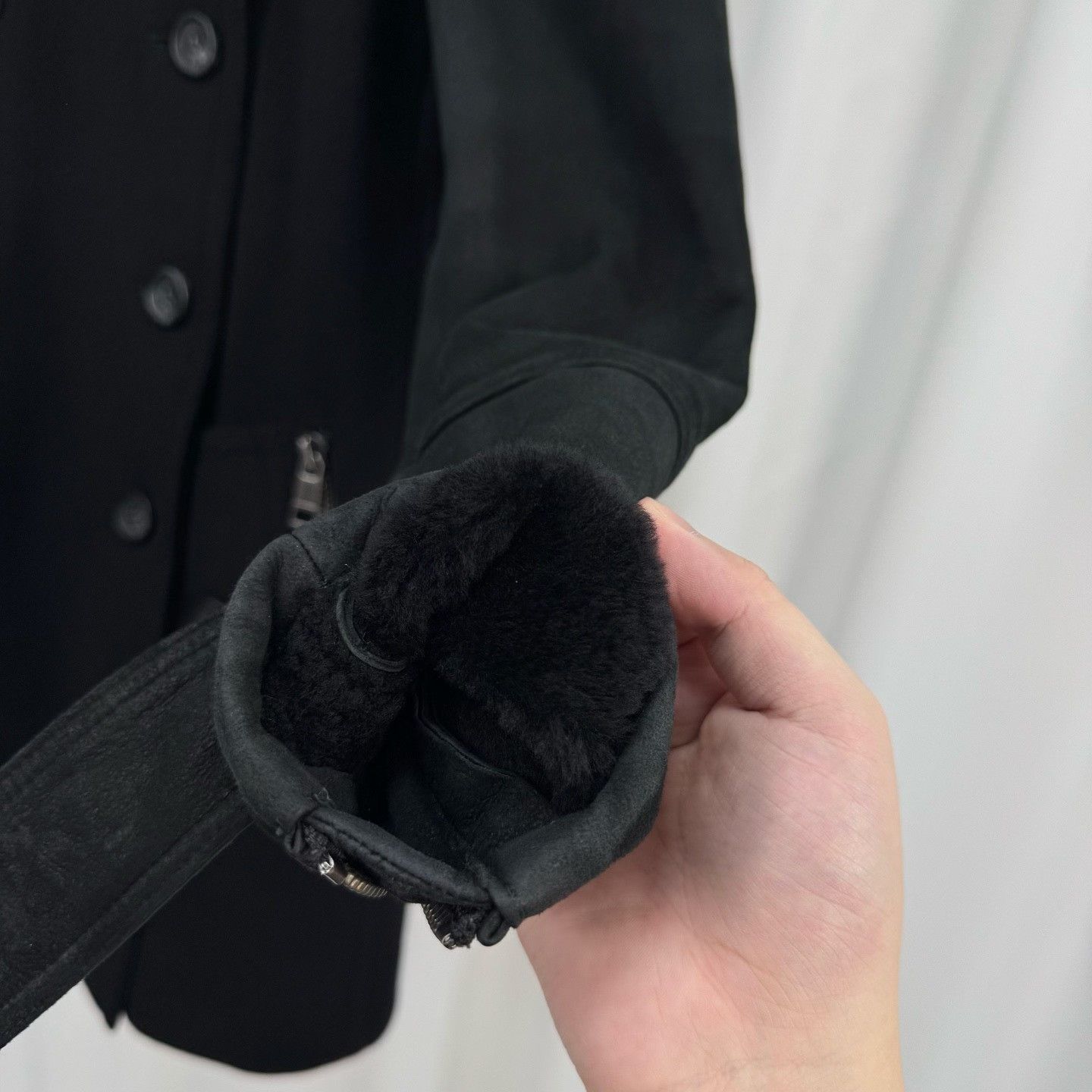 Burberry Burberry Double-Breasted Wool Leather Panel Coat Size XXS / US 00 / IT 34 - 4 Thumbnail