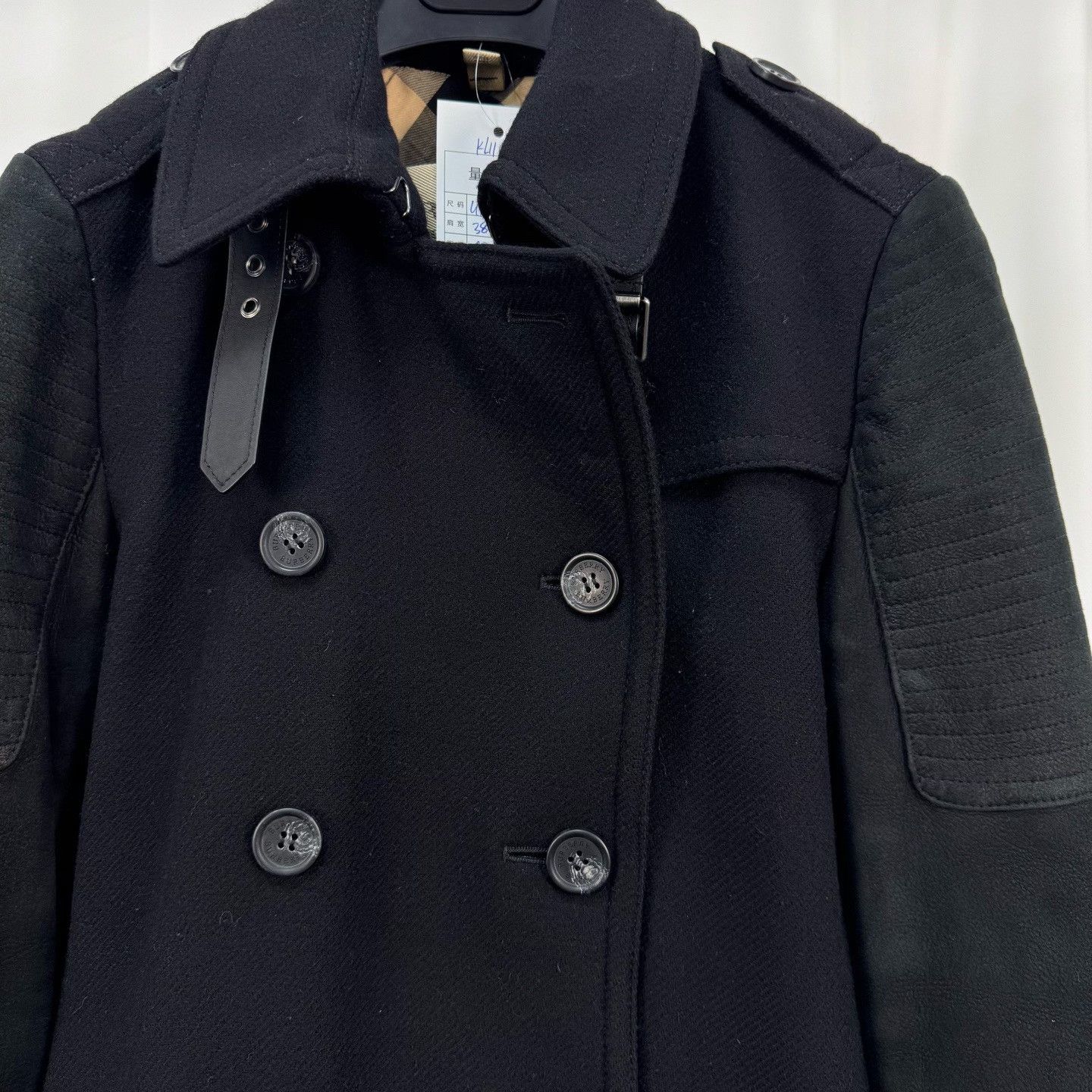 Burberry Burberry Double-Breasted Wool Leather Panel Coat Size XXS / US 00 / IT 34 - 3 Thumbnail